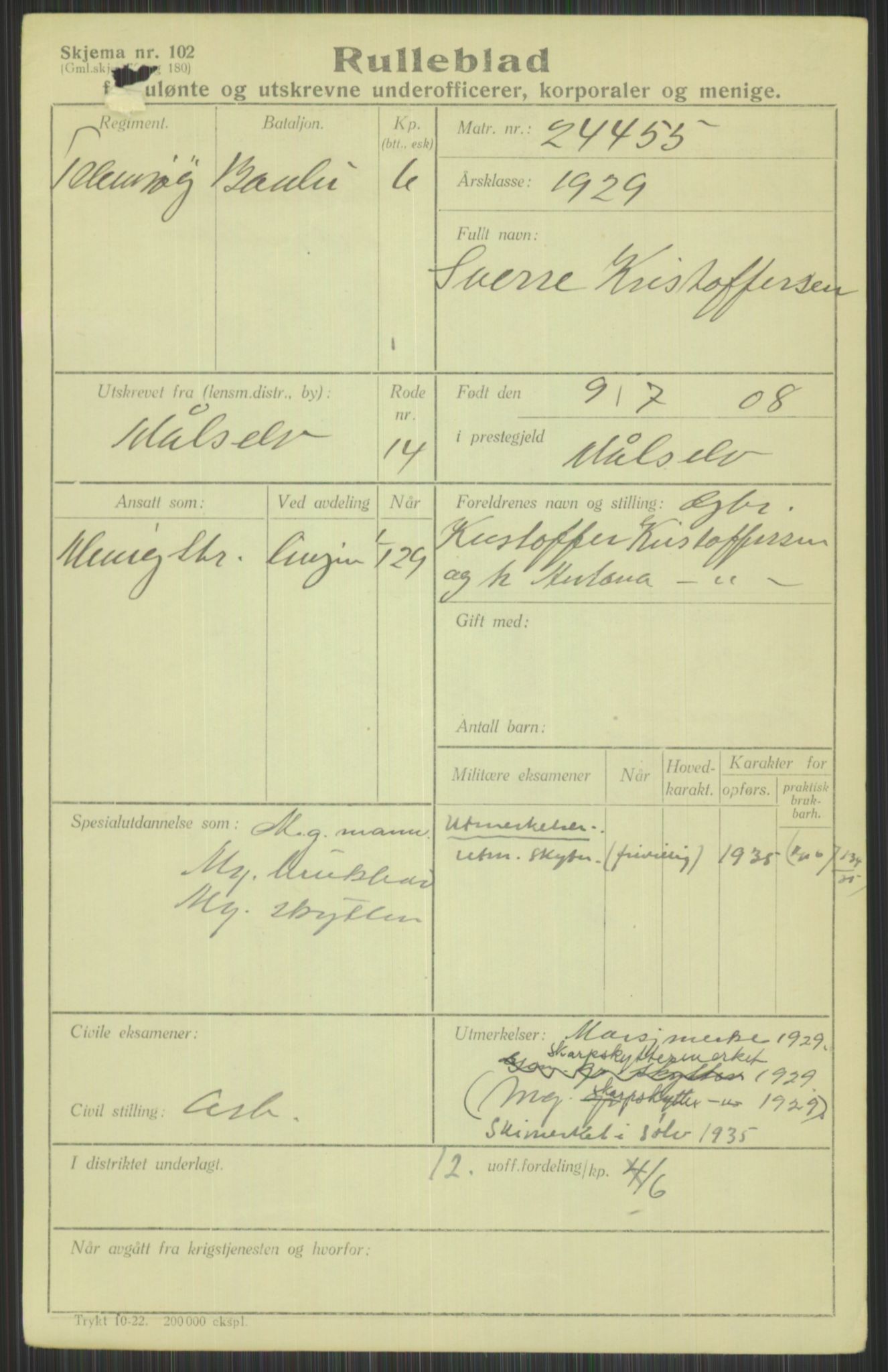 Forsvaret, Troms infanteriregiment nr. 16, AV/RA-RAFA-3146/P/Pa/L0013/0004: Rulleblad / Rulleblad for regimentets menige mannskaper, årsklasse 1929, 1929, p. 667