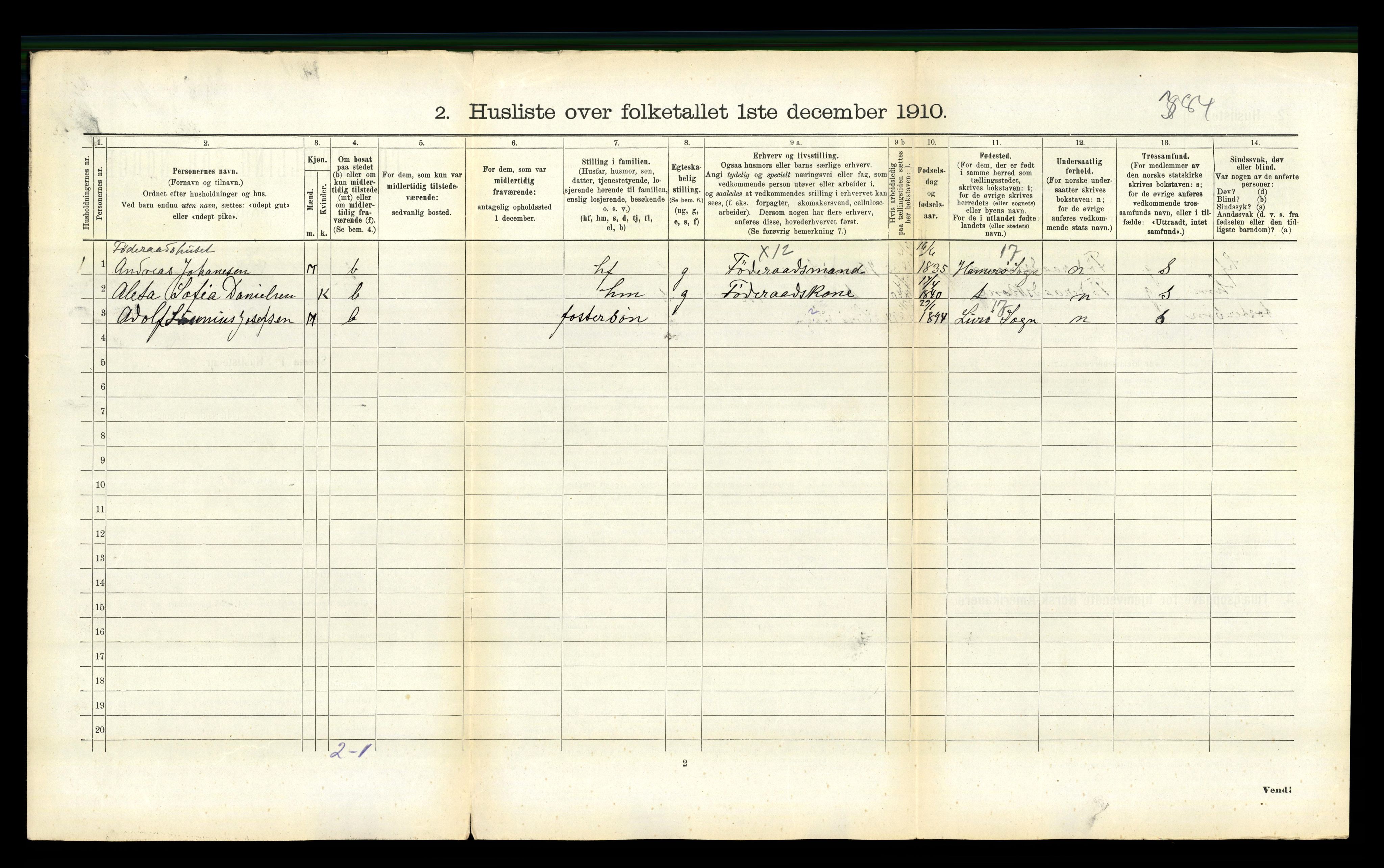 RA, 1910 census for Steigen, 1910, p. 348