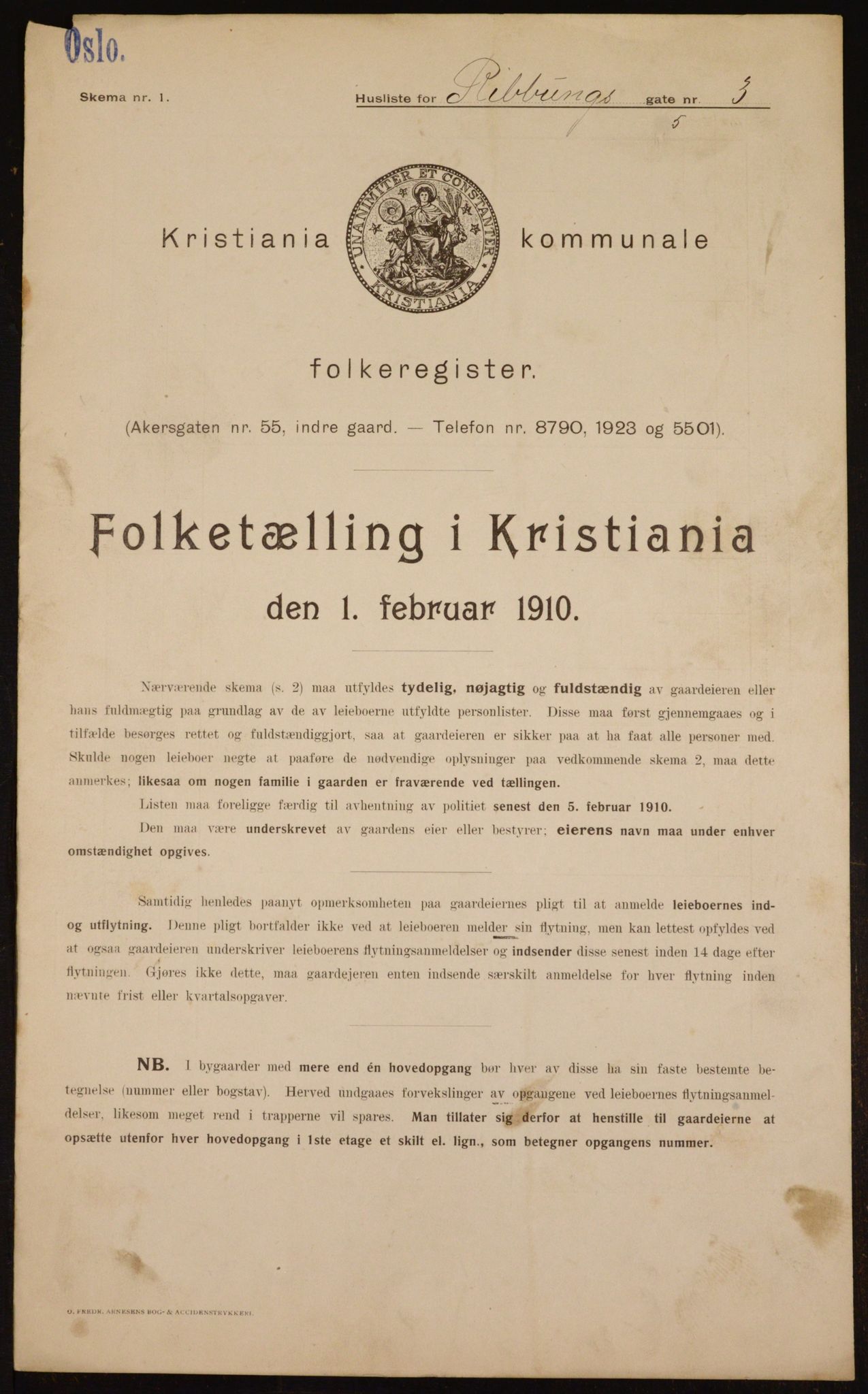 OBA, Municipal Census 1910 for Kristiania, 1910, p. 79283