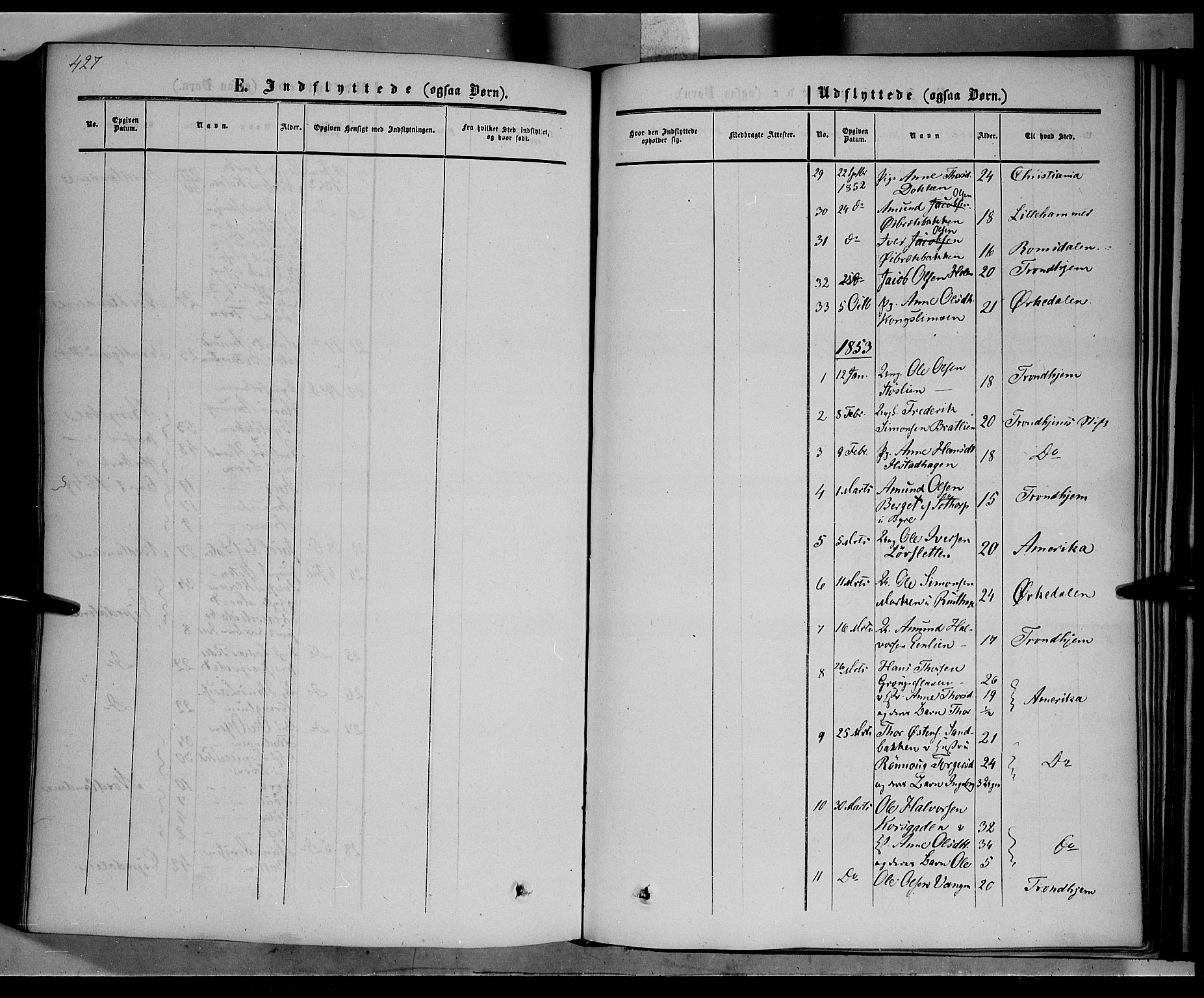 Nord-Fron prestekontor, SAH/PREST-080/H/Ha/Haa/L0001: Parish register (official) no. 1, 1851-1864, p. 427