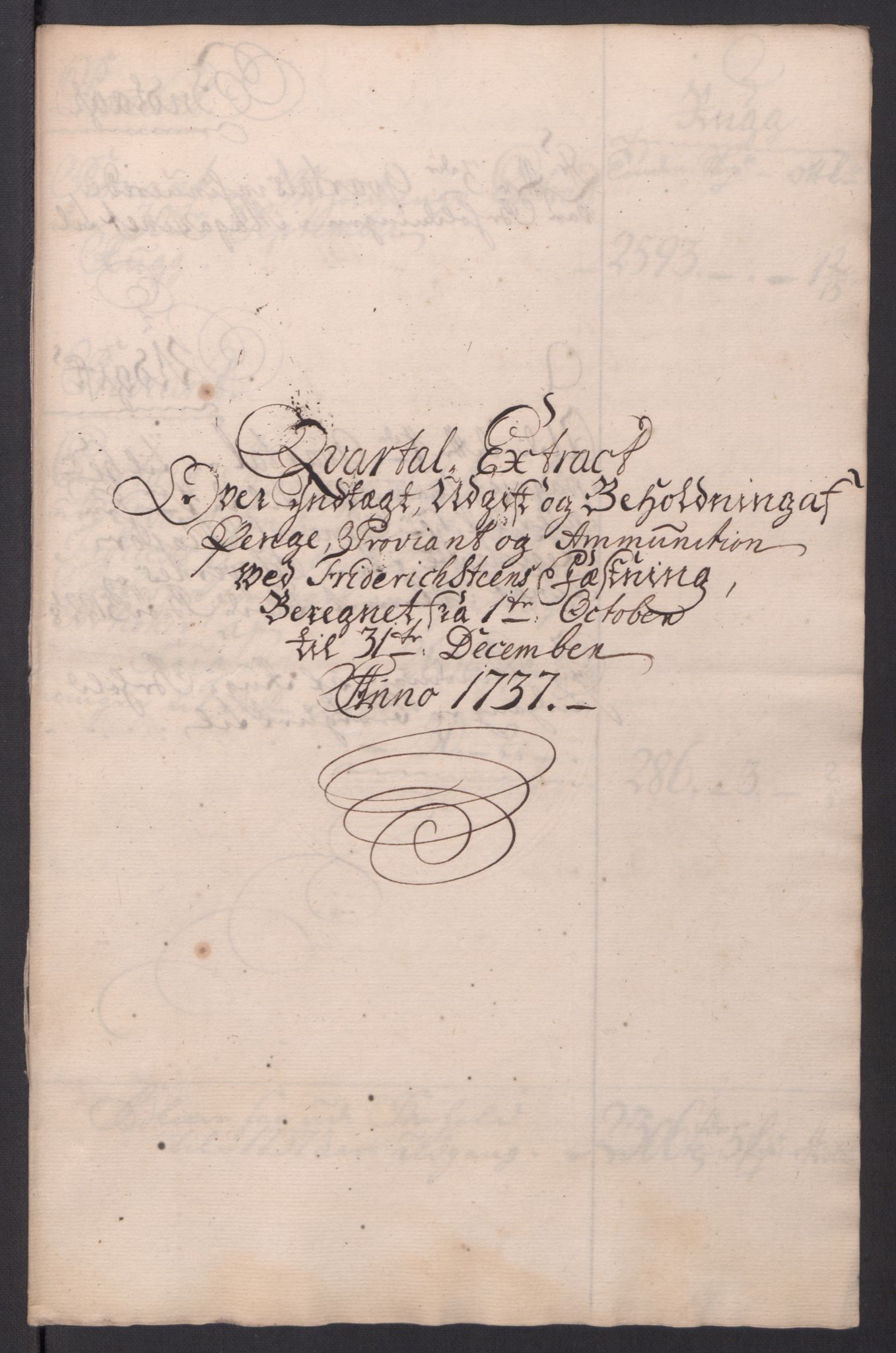 Kommanderende general (KG I) med Det norske krigsdirektorium, AV/RA-EA-5419/D/L0154: Fredriksten festning: Brev, inventarfortegnelser og regnskapsekstrakter, 1730-1739, p. 544