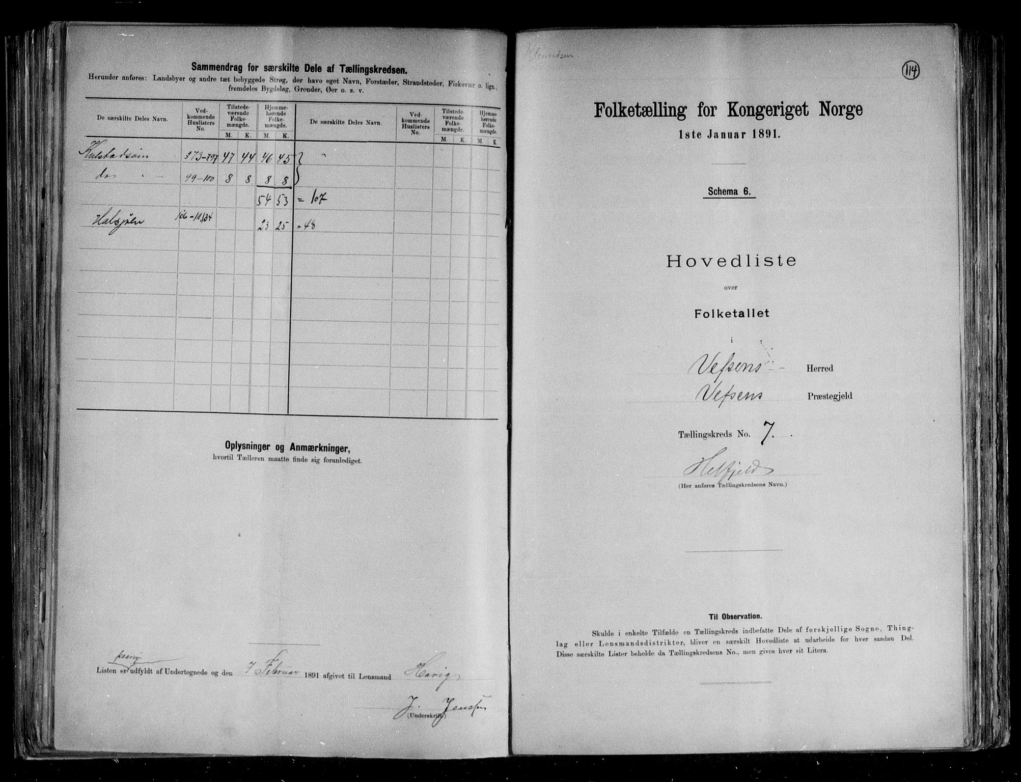 RA, 1891 census for 1824 Vefsn, 1891, p. 19