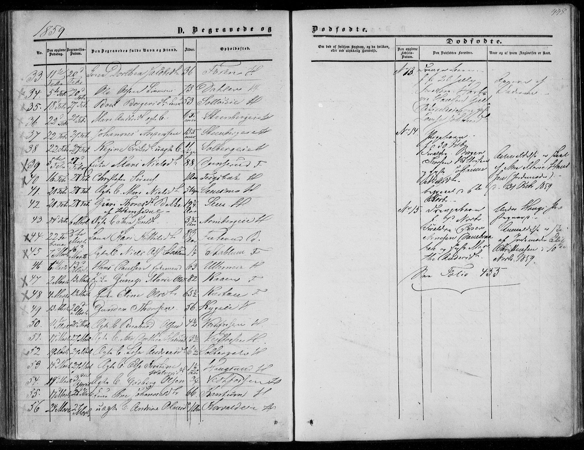 Eiker kirkebøker, AV/SAKO-A-4/F/Fa/L0015b: Parish register (official) no. I 15B, 1854-1860, p. 448