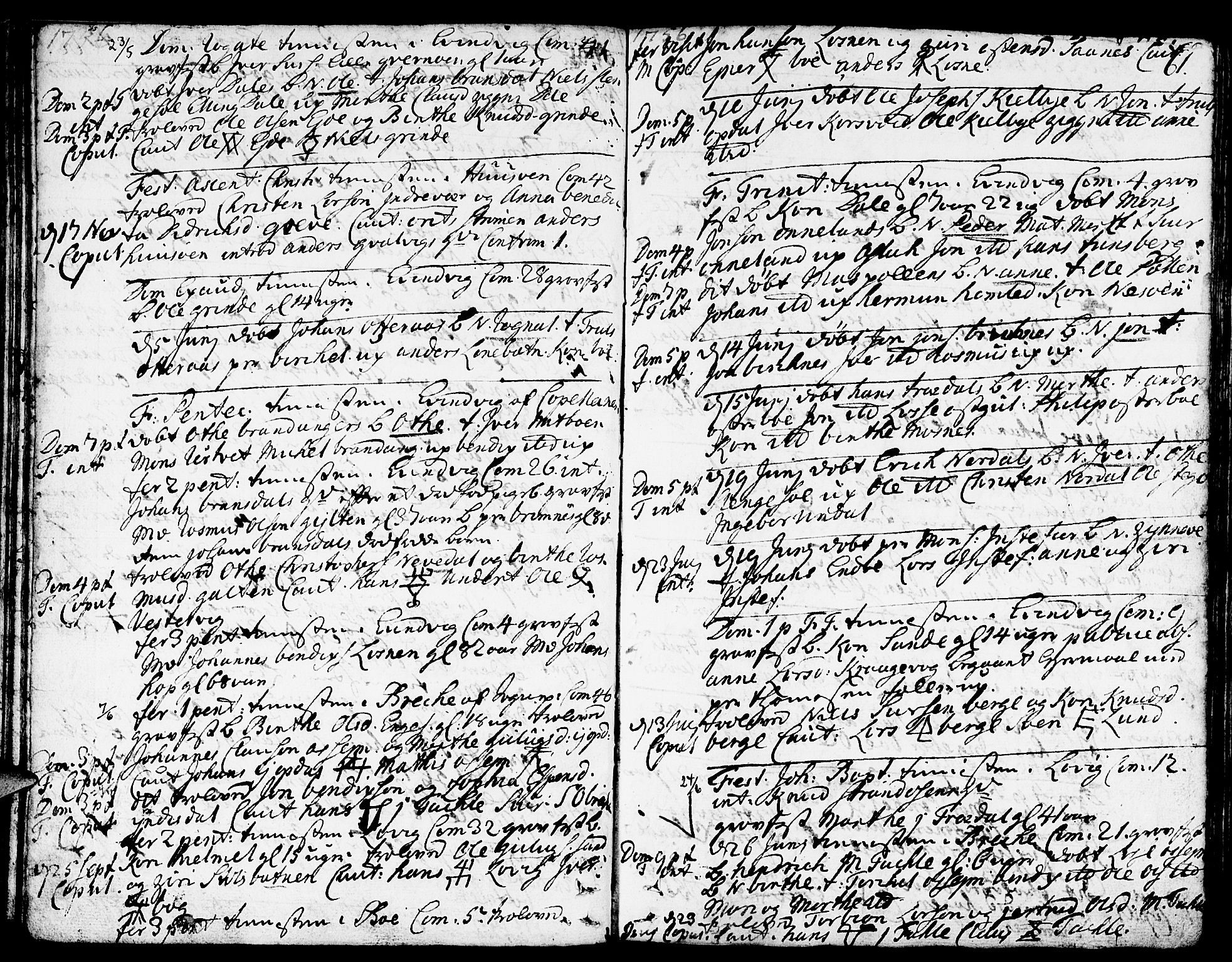 Gulen sokneprestembete, SAB/A-80201/H/Haa/Haaa/L0012: Parish register (official) no. A 12, 1749-1776, p. 61