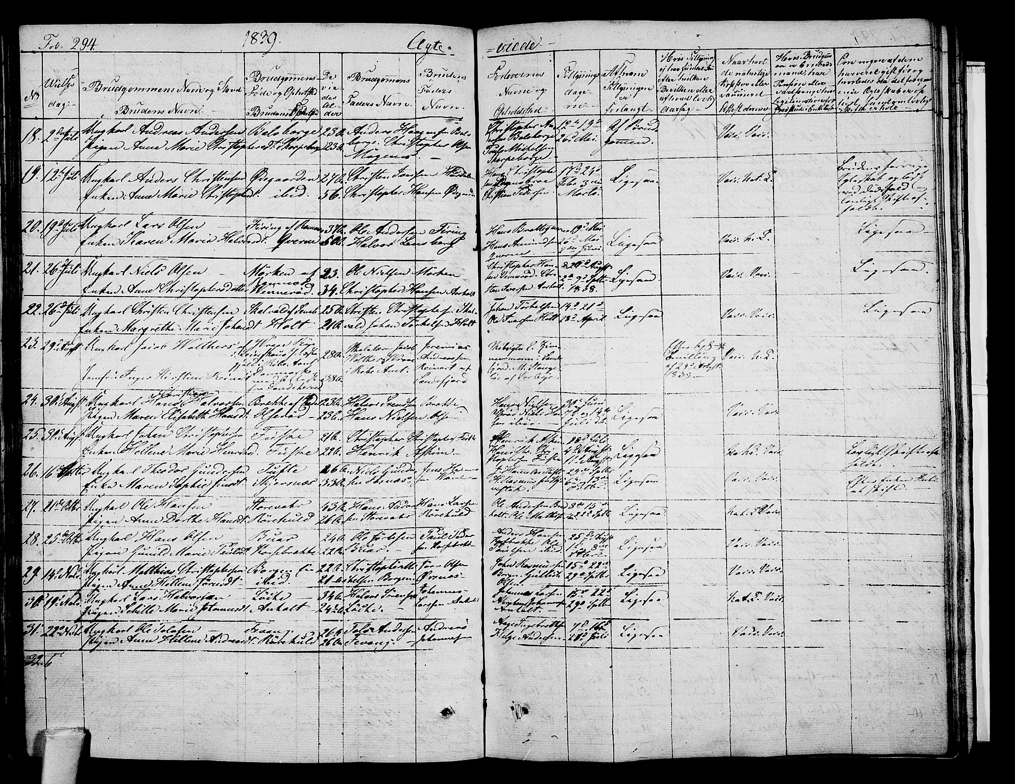 Stokke kirkebøker, AV/SAKO-A-320/F/Fa/L0006: Parish register (official) no. I 6, 1826-1843, p. 294