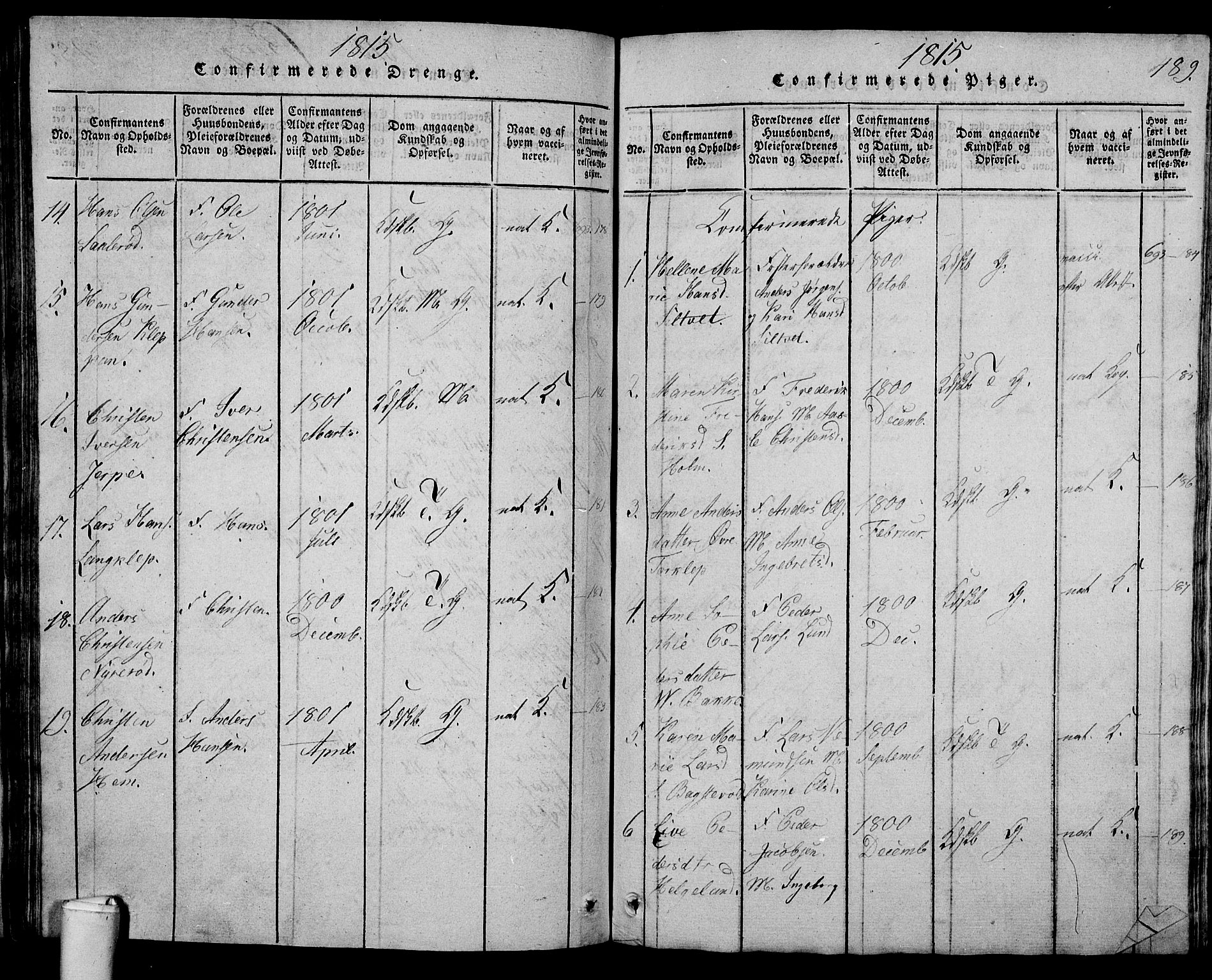 Våle kirkebøker, SAKO/A-334/G/Ga/L0001: Parish register (copy) no. I 1, 1814-1824, p. 488-489