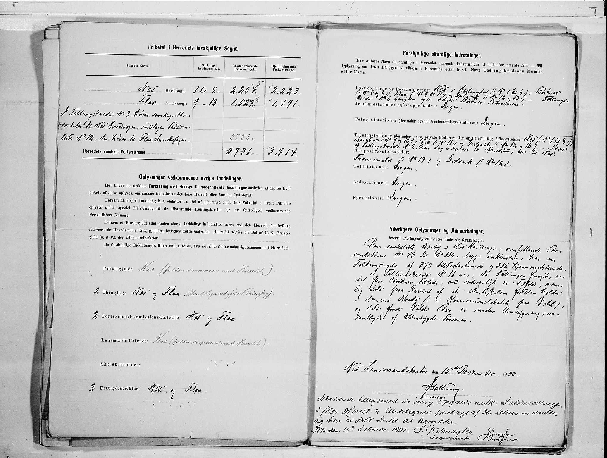 RA, 1900 census for Nes, 1900, p. 3