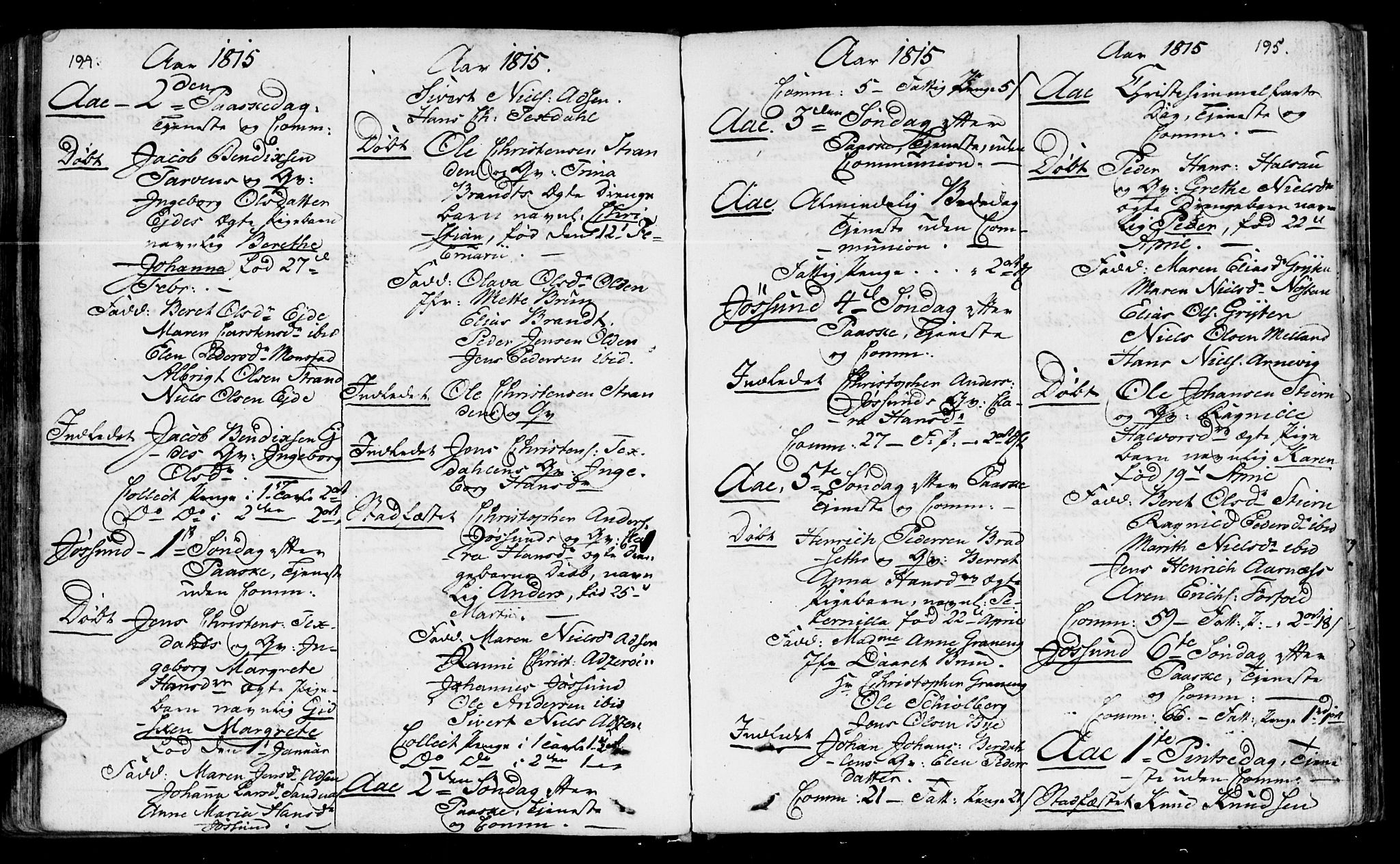 Ministerialprotokoller, klokkerbøker og fødselsregistre - Sør-Trøndelag, SAT/A-1456/655/L0674: Parish register (official) no. 655A03, 1802-1826, p. 194-195