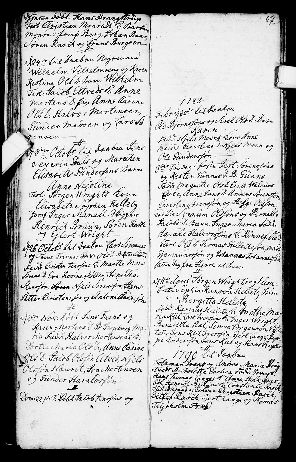 Porsgrunn kirkebøker , SAKO/A-104/G/Ga/L0001: Parish register (copy) no. I 1, 1766-1790, p. 66-67