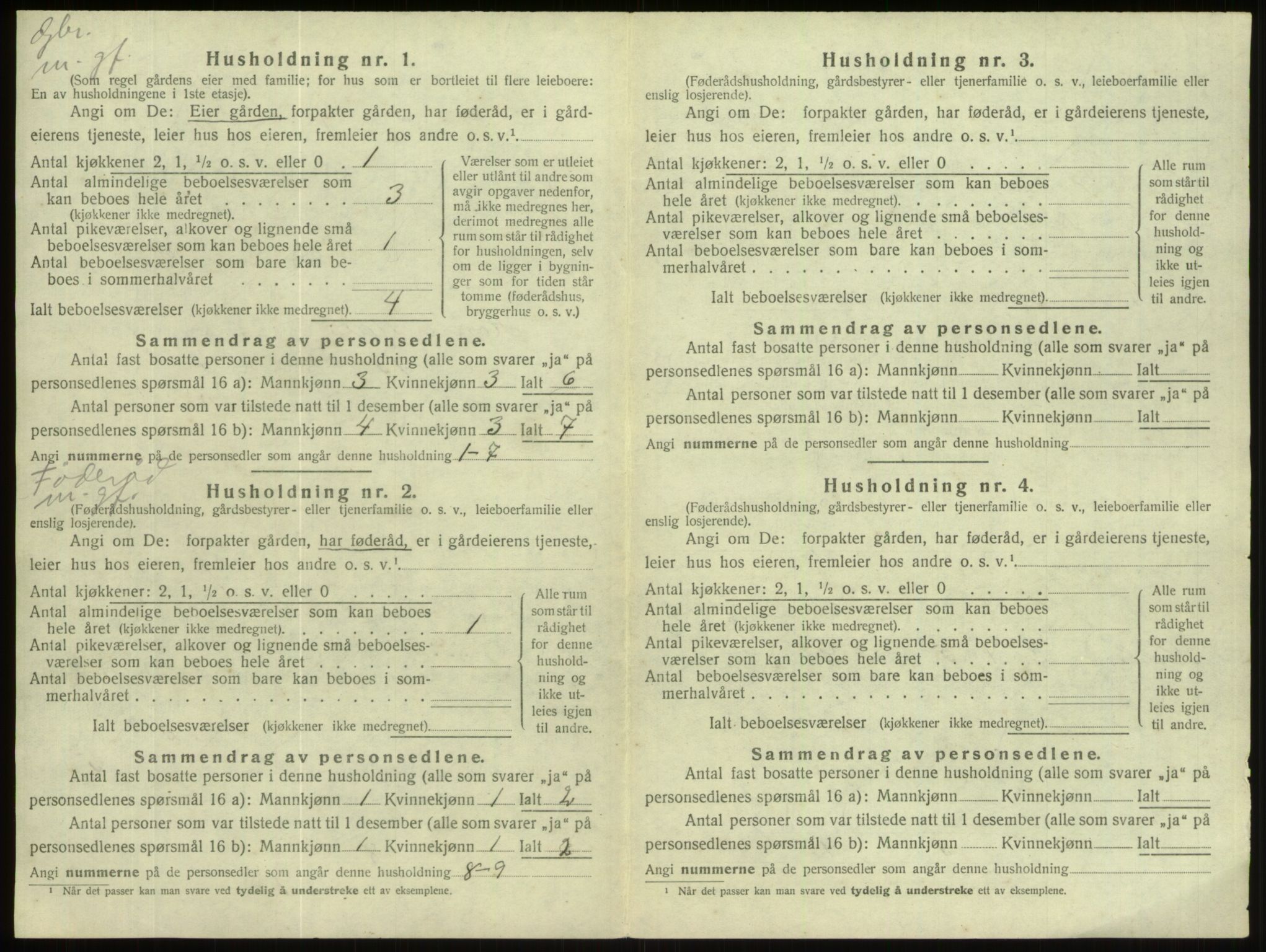 SAB, 1920 census for Hornindal, 1920, p. 510