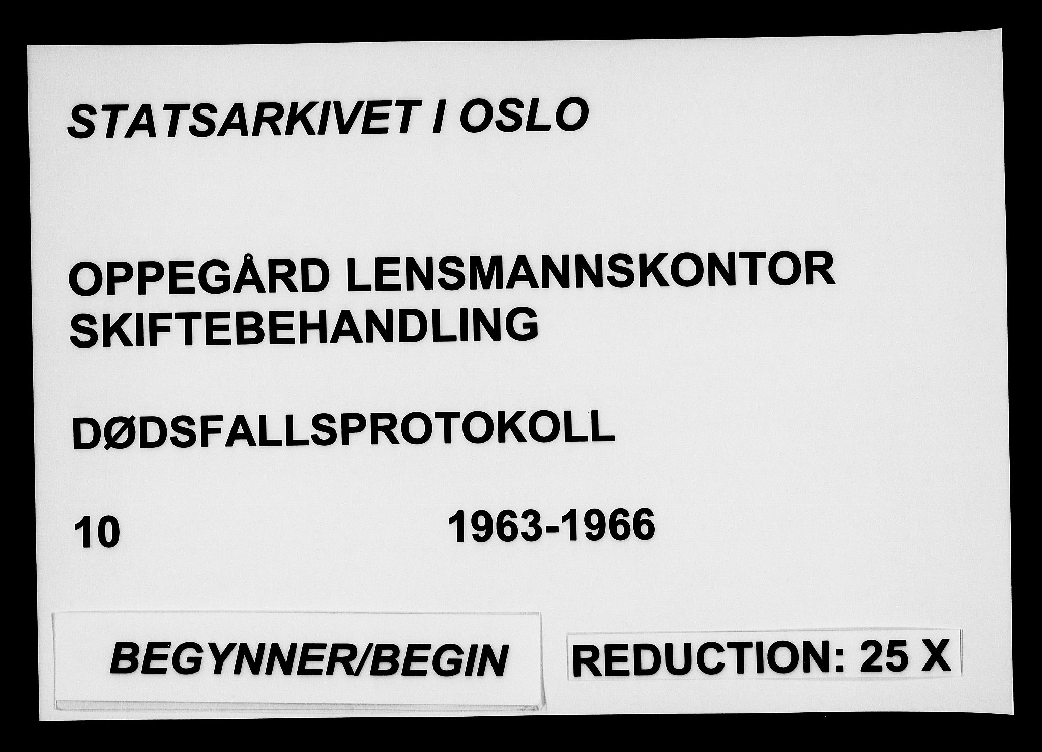 Oppegård lensmannskontor, AV/SAO-A-10186/H/Ha/L0010: Dødsfallsprotokoll, 1963-1966