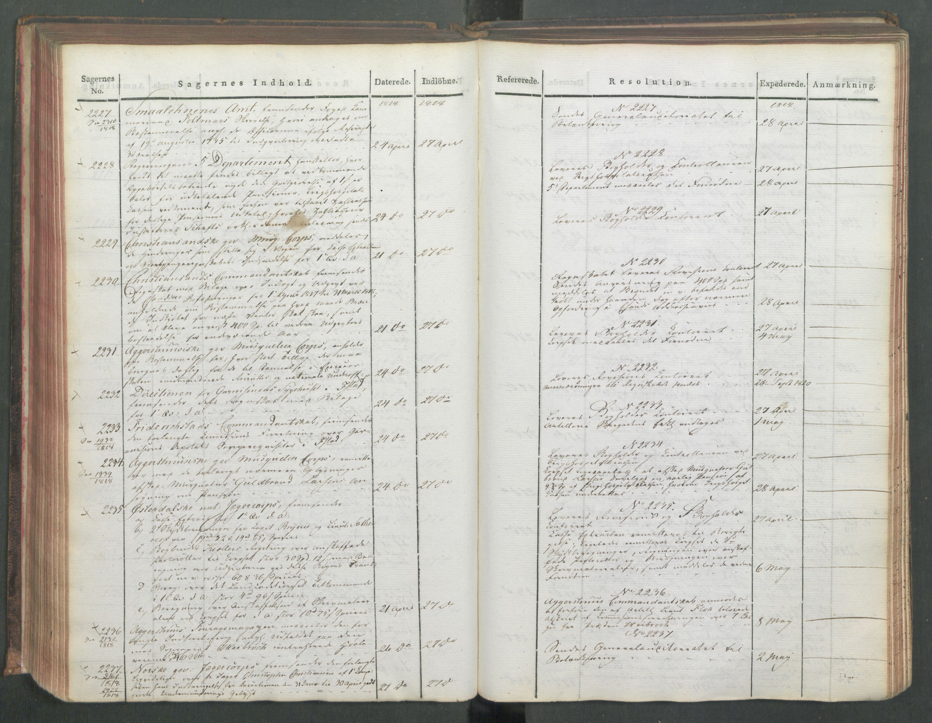 Armédepartementet, AV/RA-RAFA-3493/C/Ca/L0015: 6. Departements Journal, 1818