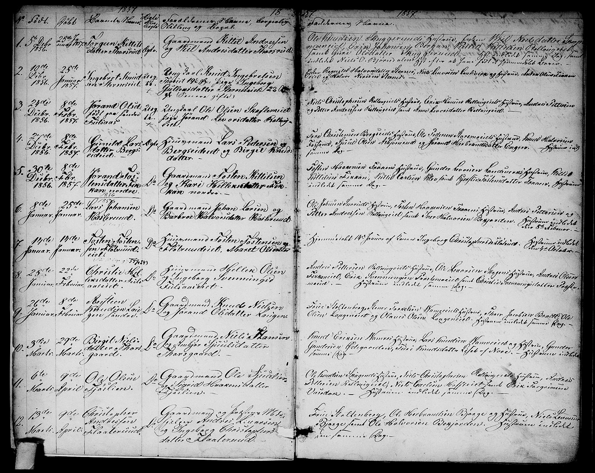 Rollag kirkebøker, SAKO/A-240/G/Ga/L0003: Parish register (copy) no. I 3, 1856-1887, p. 1