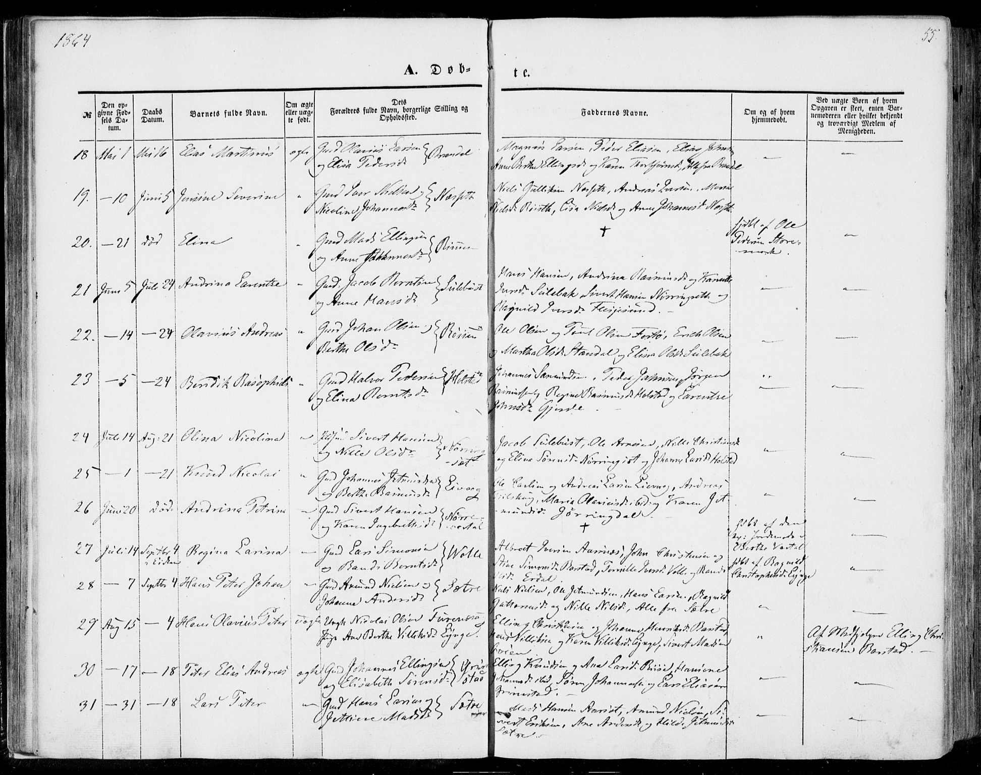 Ministerialprotokoller, klokkerbøker og fødselsregistre - Møre og Romsdal, SAT/A-1454/510/L0121: Parish register (official) no. 510A01, 1848-1877, p. 55