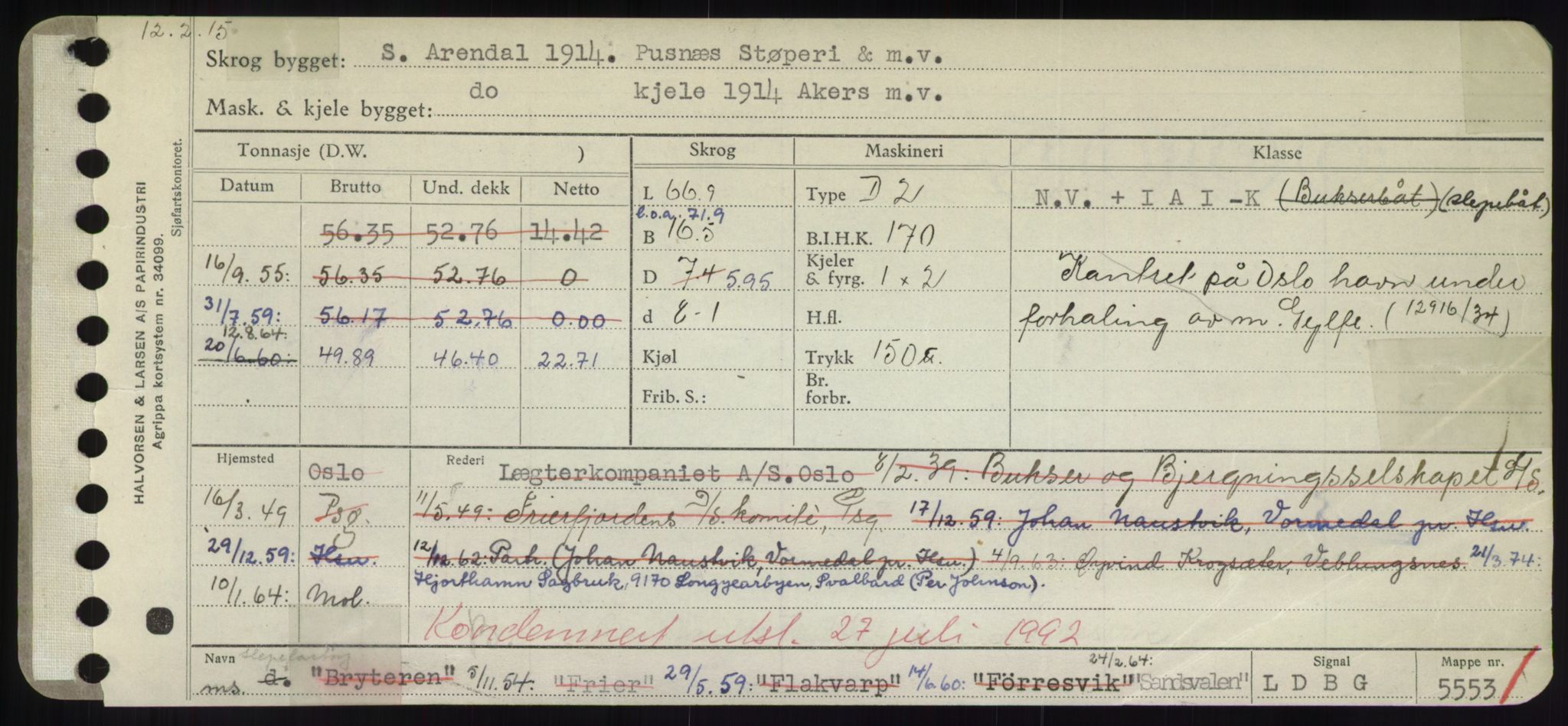 Sjøfartsdirektoratet med forløpere, Skipsmålingen, RA/S-1627/H/Hd/L0032: Fartøy, San-Seve, p. 99