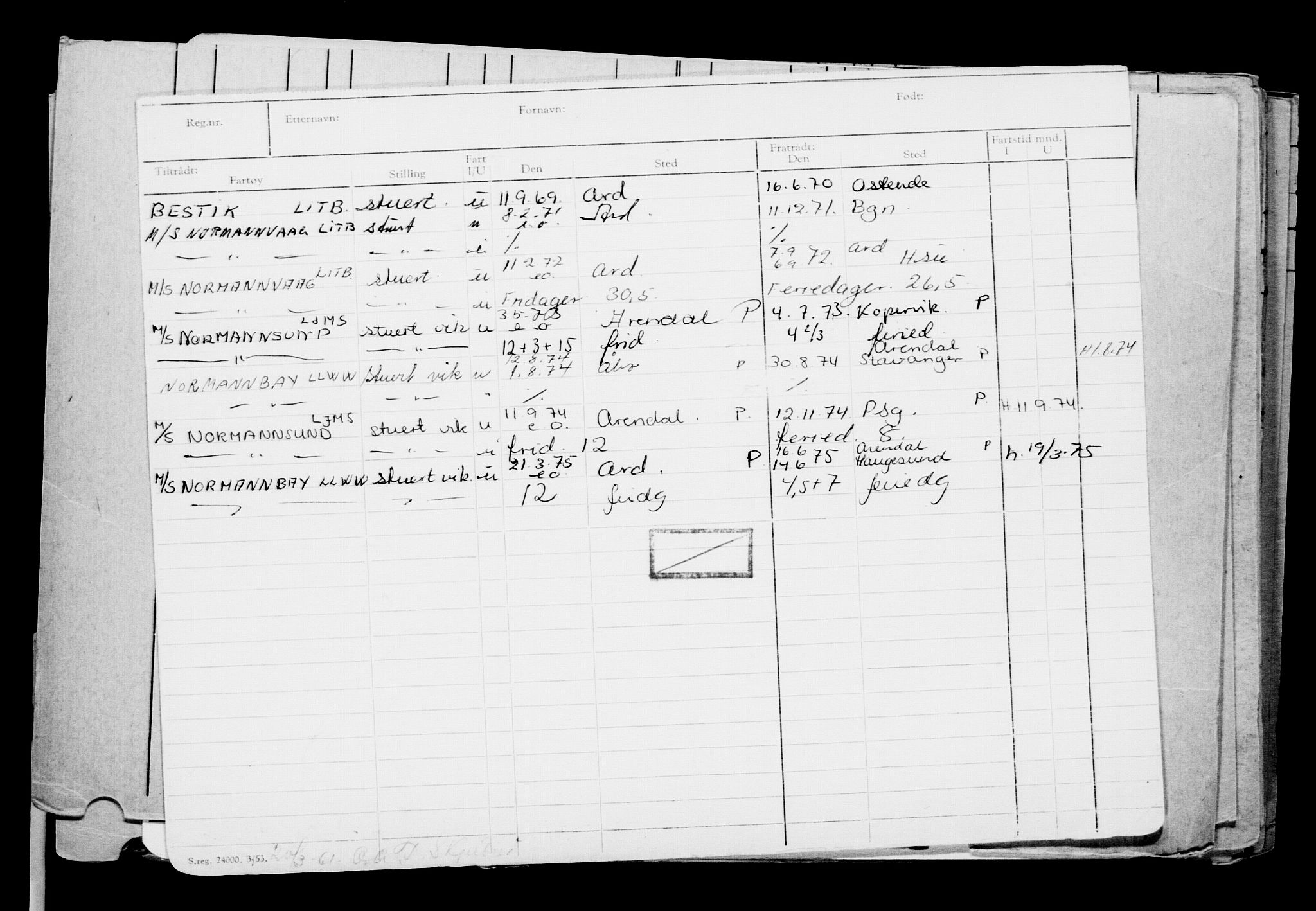 Direktoratet for sjømenn, AV/RA-S-3545/G/Gb/L0112: Hovedkort, 1913, p. 164