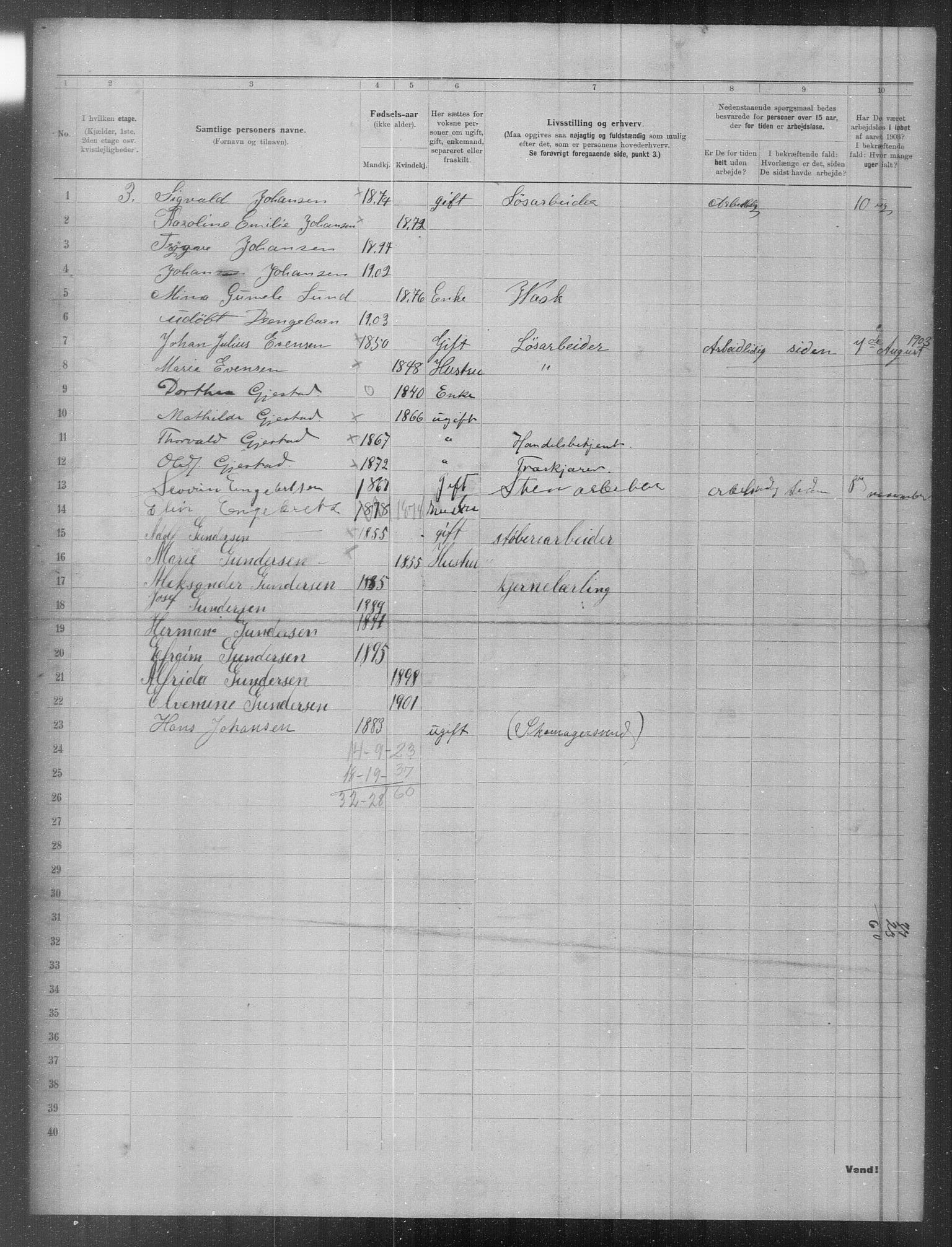 OBA, Municipal Census 1903 for Kristiania, 1903, p. 6346