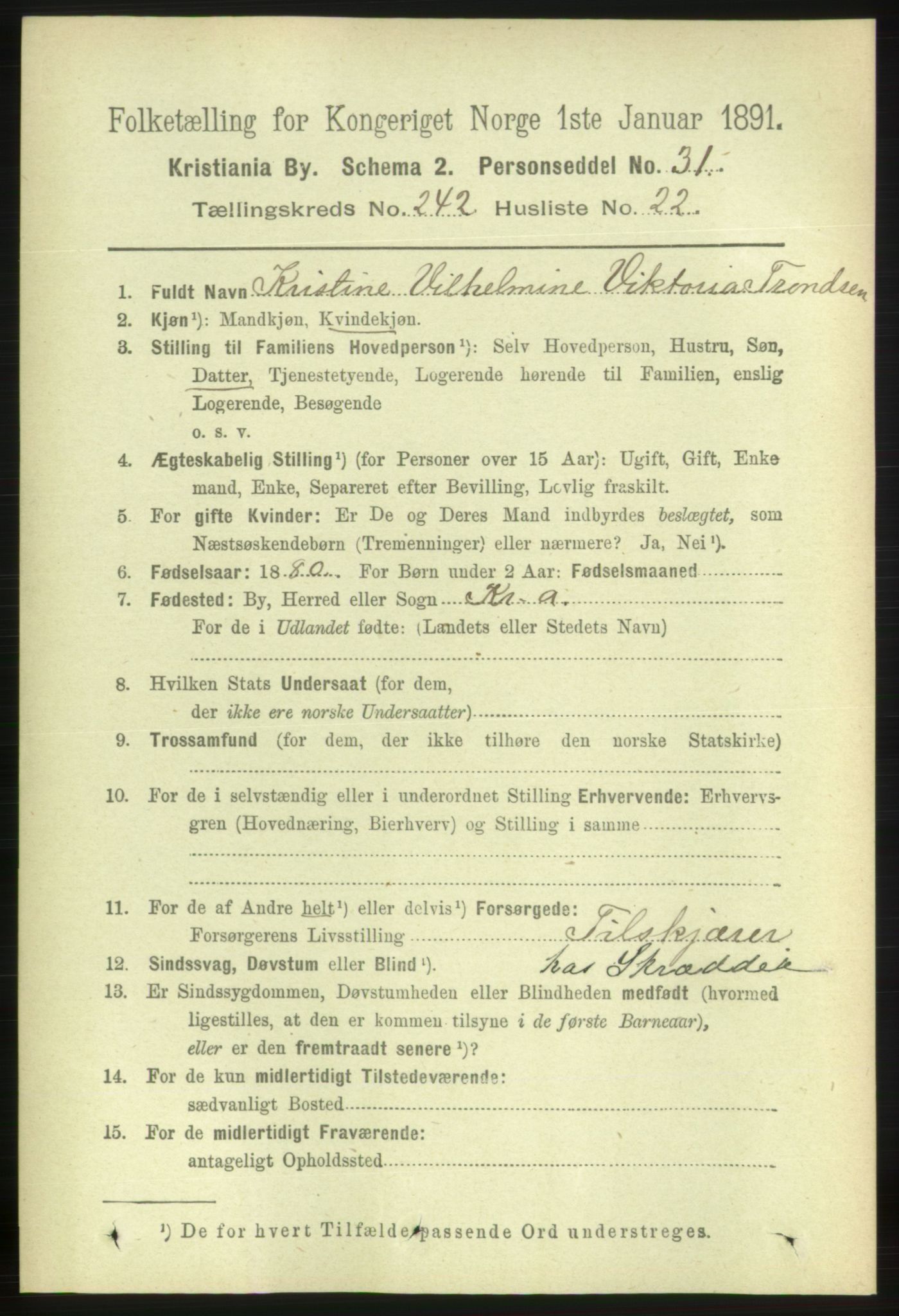 RA, 1891 census for 0301 Kristiania, 1891, p. 147512