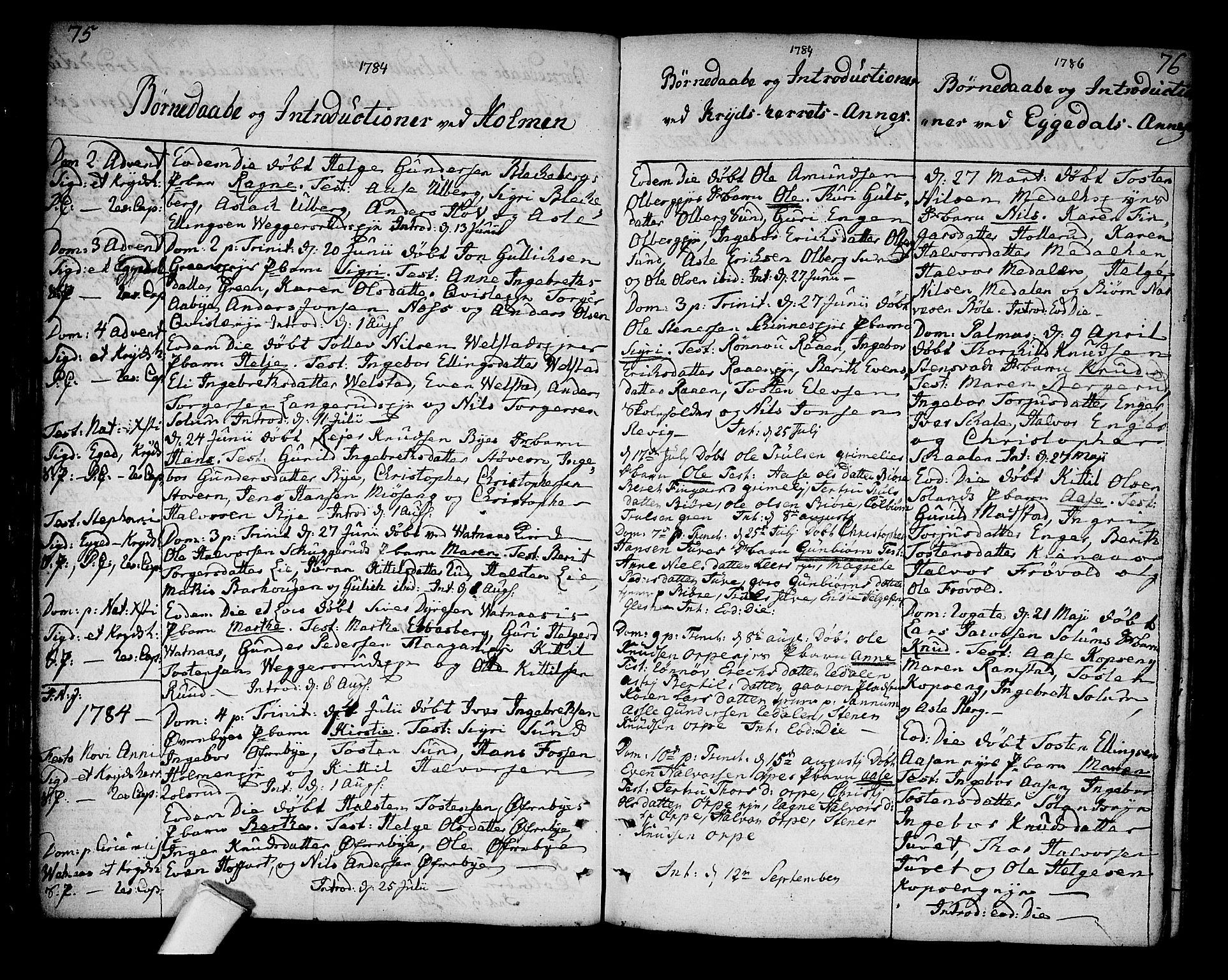 Sigdal kirkebøker, SAKO/A-245/F/Fa/L0002: Parish register (official) no. I 2, 1778-1792, p. 75-76