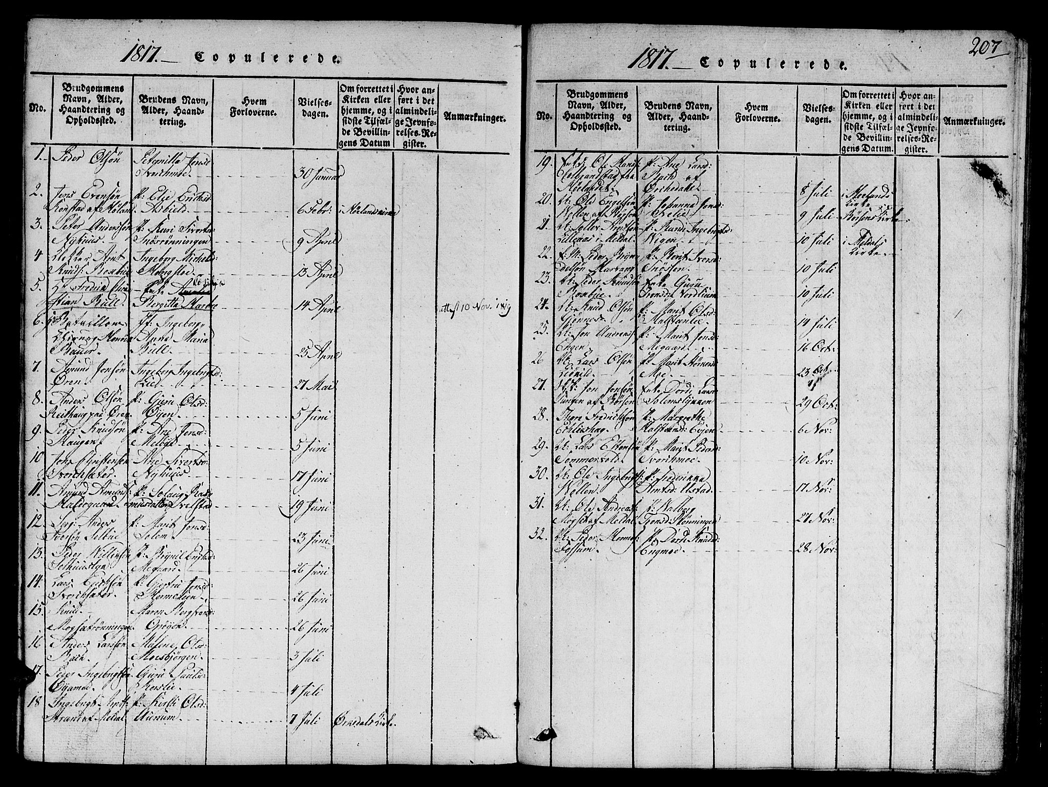 Ministerialprotokoller, klokkerbøker og fødselsregistre - Sør-Trøndelag, SAT/A-1456/668/L0803: Parish register (official) no. 668A03, 1800-1826, p. 207