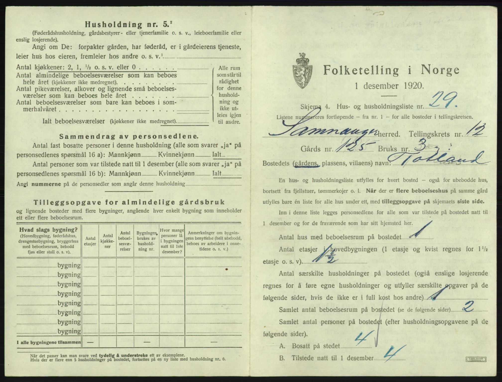 SAB, 1920 census for Samnanger, 1920, p. 667