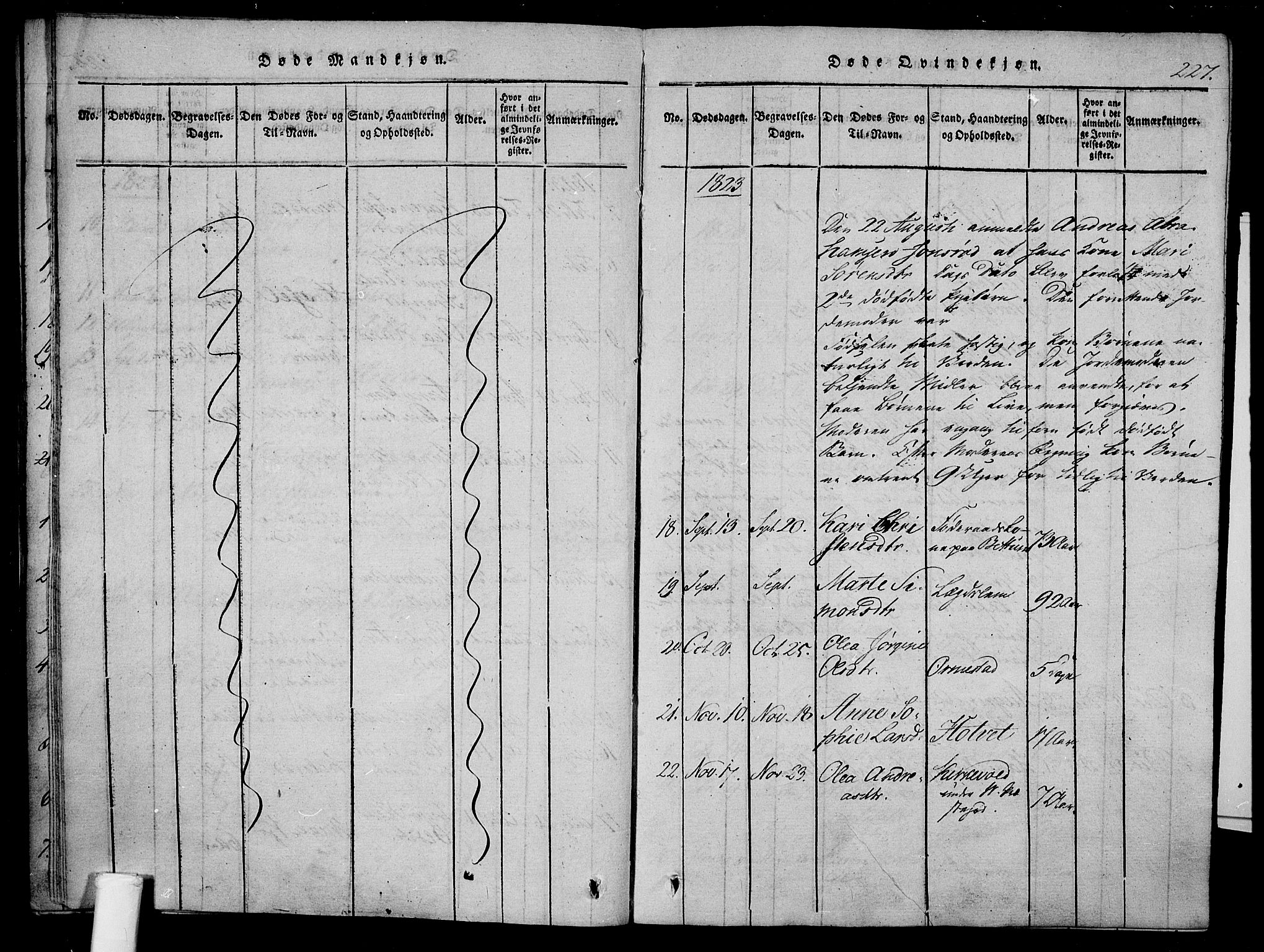 Våle kirkebøker, AV/SAKO-A-334/F/Fa/L0007: Parish register (official) no. I 7, 1814-1824, p. 226-227