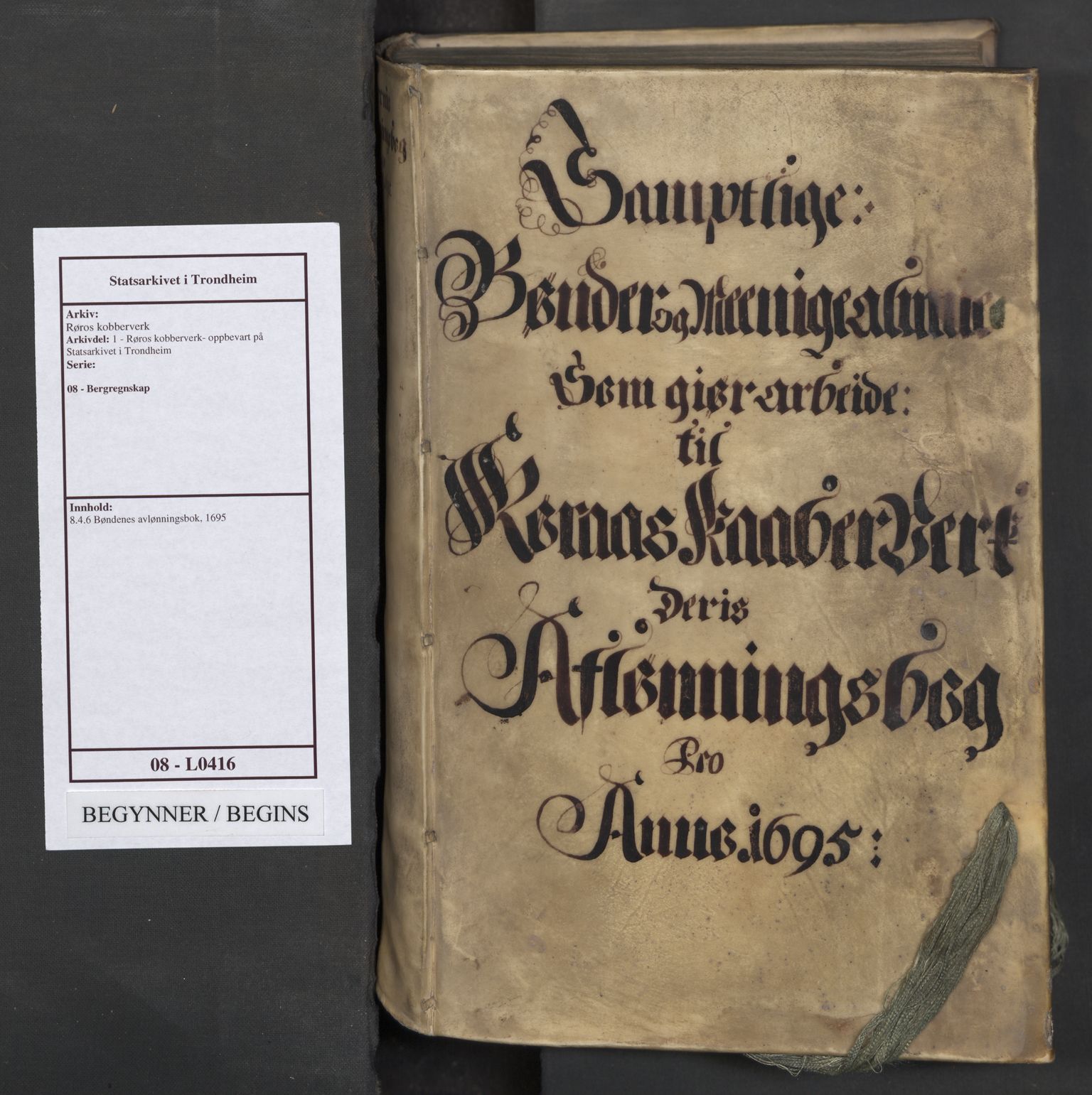 Røros kobberverk, SAT/PA-0211/1/08/L0416: 8.4.6 Bøndenes avlønningsbok, 1695