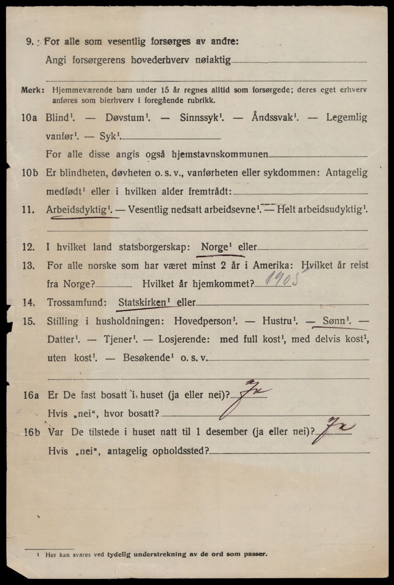 SAST, 1920 census for Sauda, 1920, p. 3715