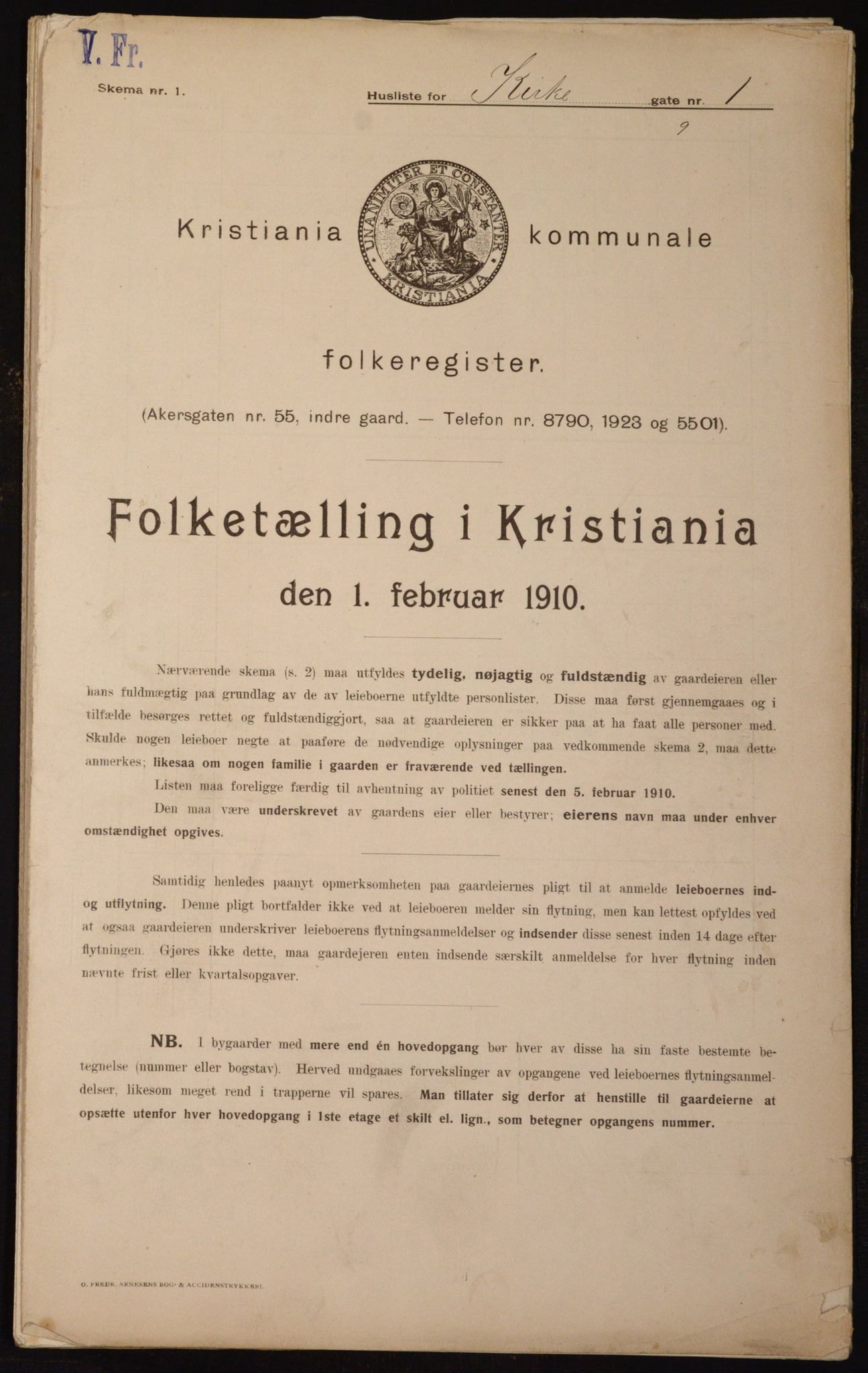 OBA, Municipal Census 1910 for Kristiania, 1910, p. 48186