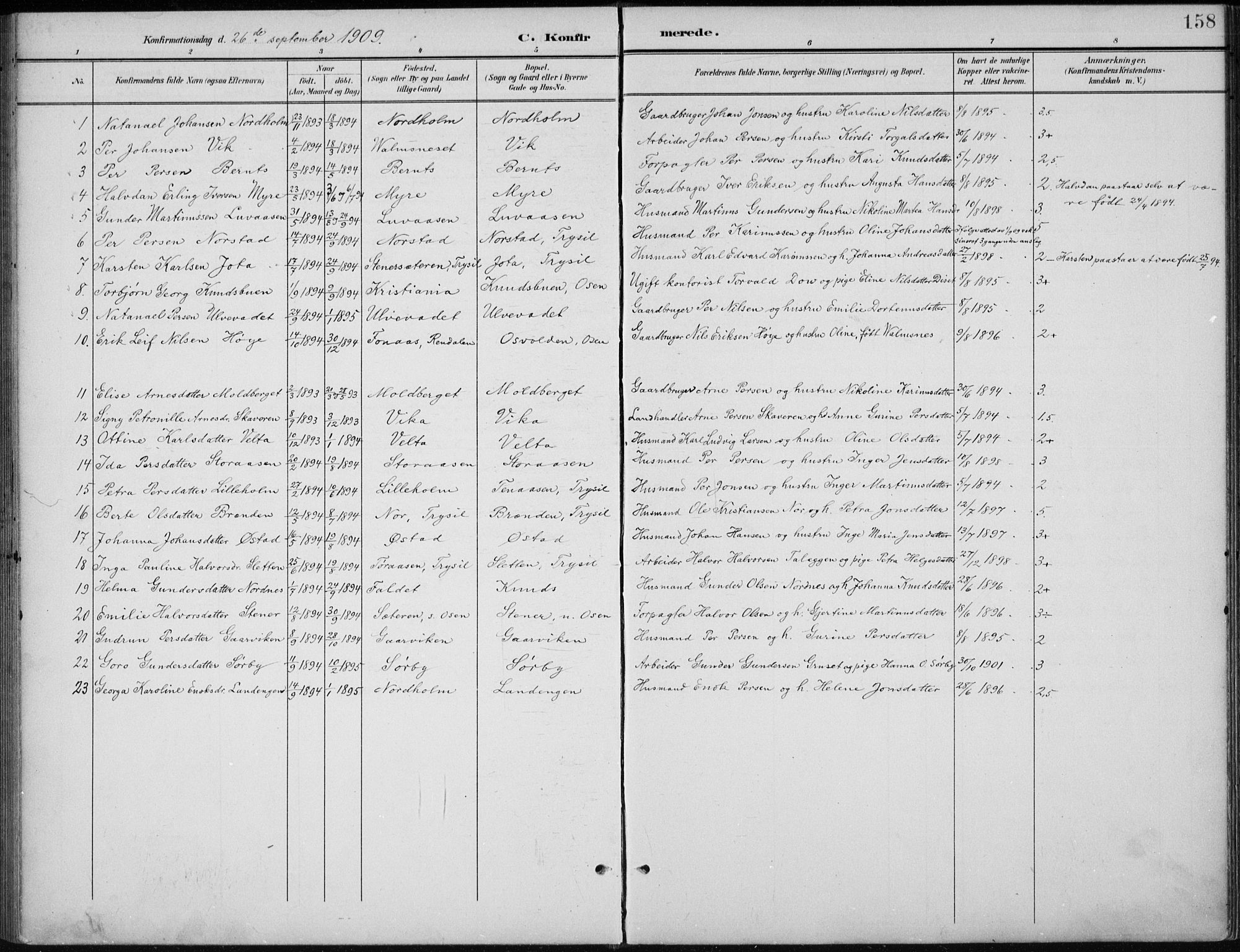 Åmot prestekontor, Hedmark, AV/SAH-PREST-056/H/Ha/Hab/L0003: Parish register (copy) no. 3, 1902-1938, p. 158