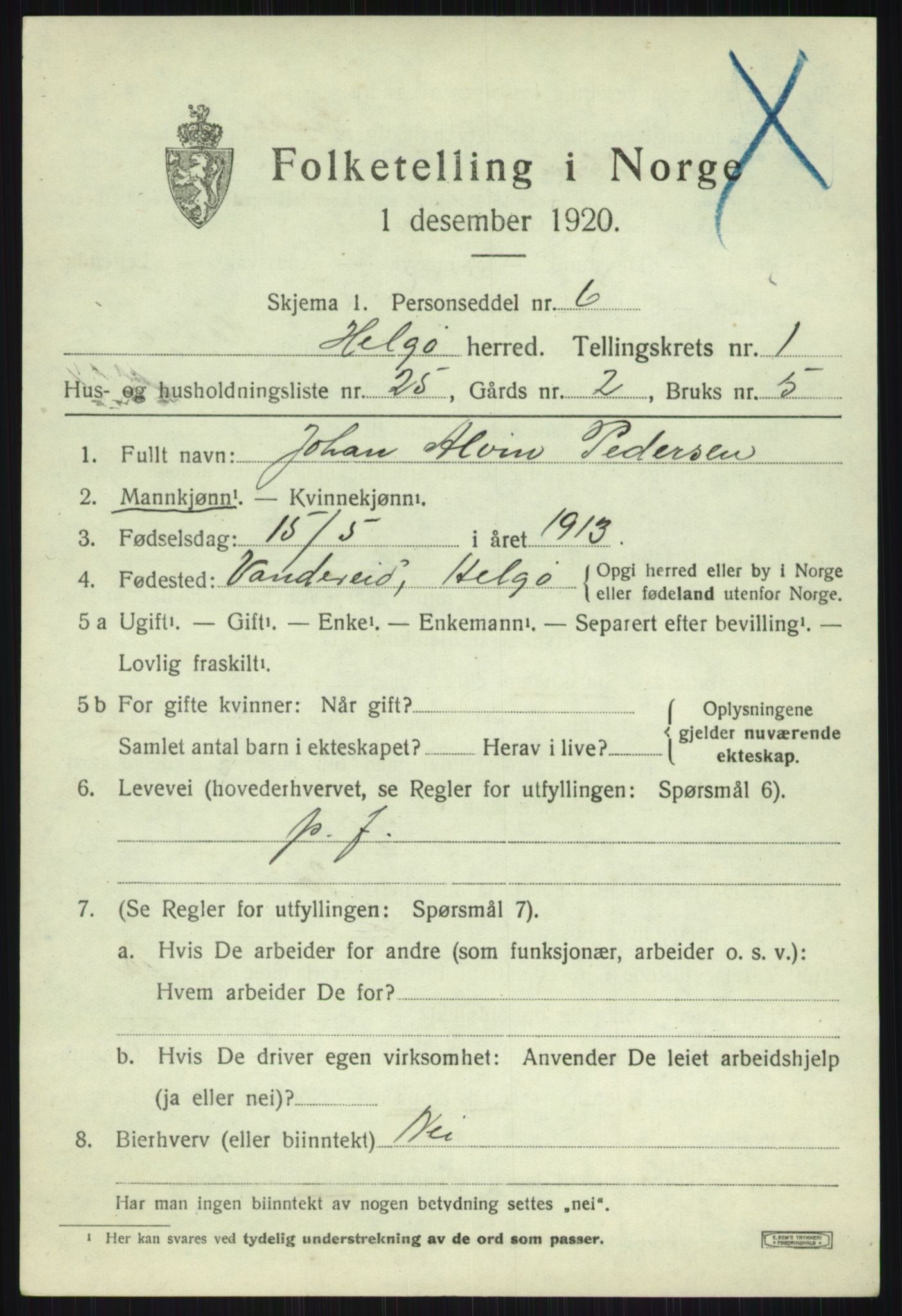 SATØ, 1920 census for Helgøy, 1920, p. 862