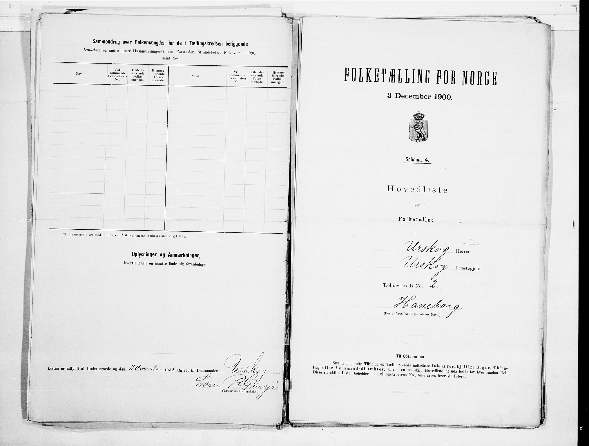 SAO, 1900 census for Aurskog, 1900, p. 6