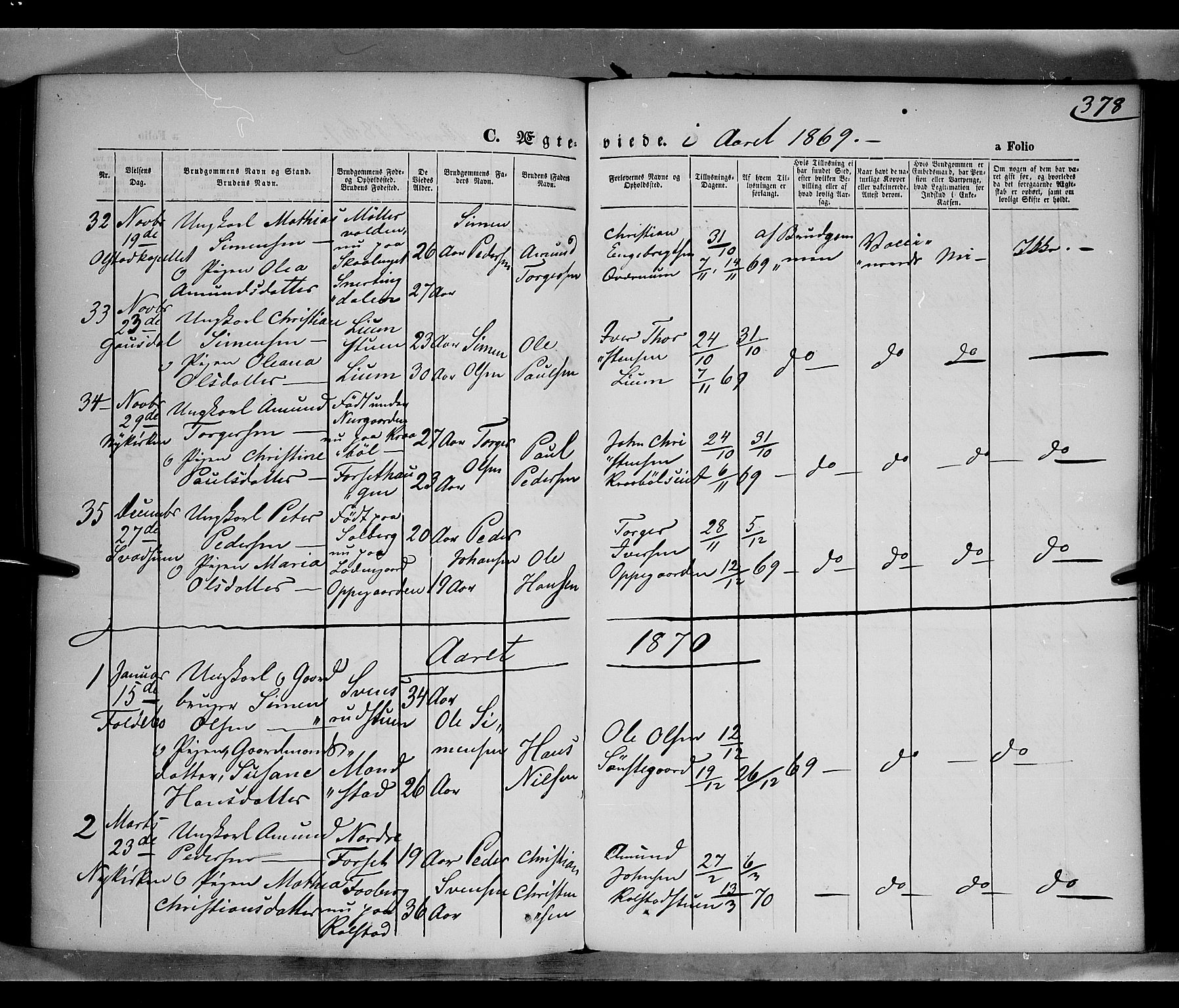 Gausdal prestekontor, AV/SAH-PREST-090/H/Ha/Haa/L0009: Parish register (official) no. 9, 1862-1873, p. 378