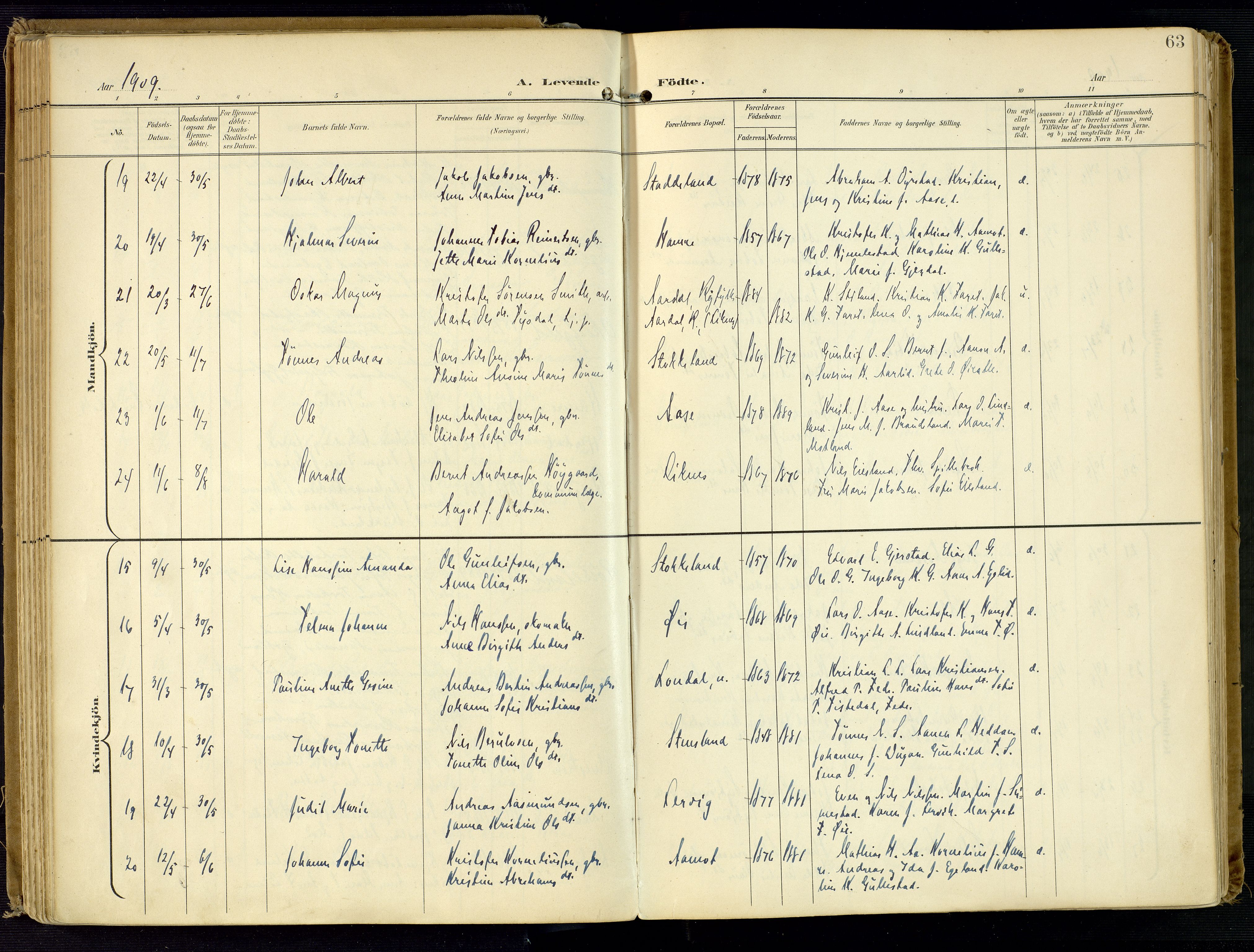 Kvinesdal sokneprestkontor, AV/SAK-1111-0026/F/Fa/Fab/L0009: Parish register (official) no. A 9, 1898-1915, p. 63