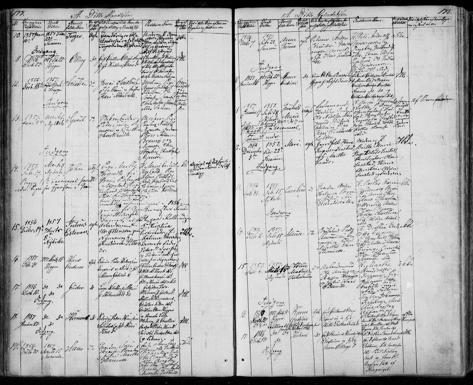 Modum kirkebøker, SAKO/A-234/F/Fa/L0008: Parish register (official) no. 8, 1851-1859, p. 177-178