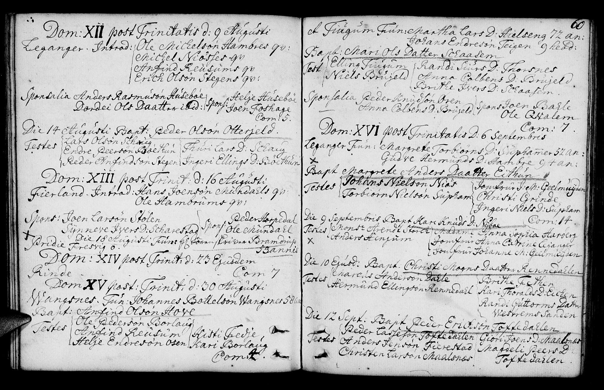 Leikanger sokneprestembete, AV/SAB-A-81001/H/Haa/Haaa/L0003: Parish register (official) no. A 3, 1756-1770, p. 60