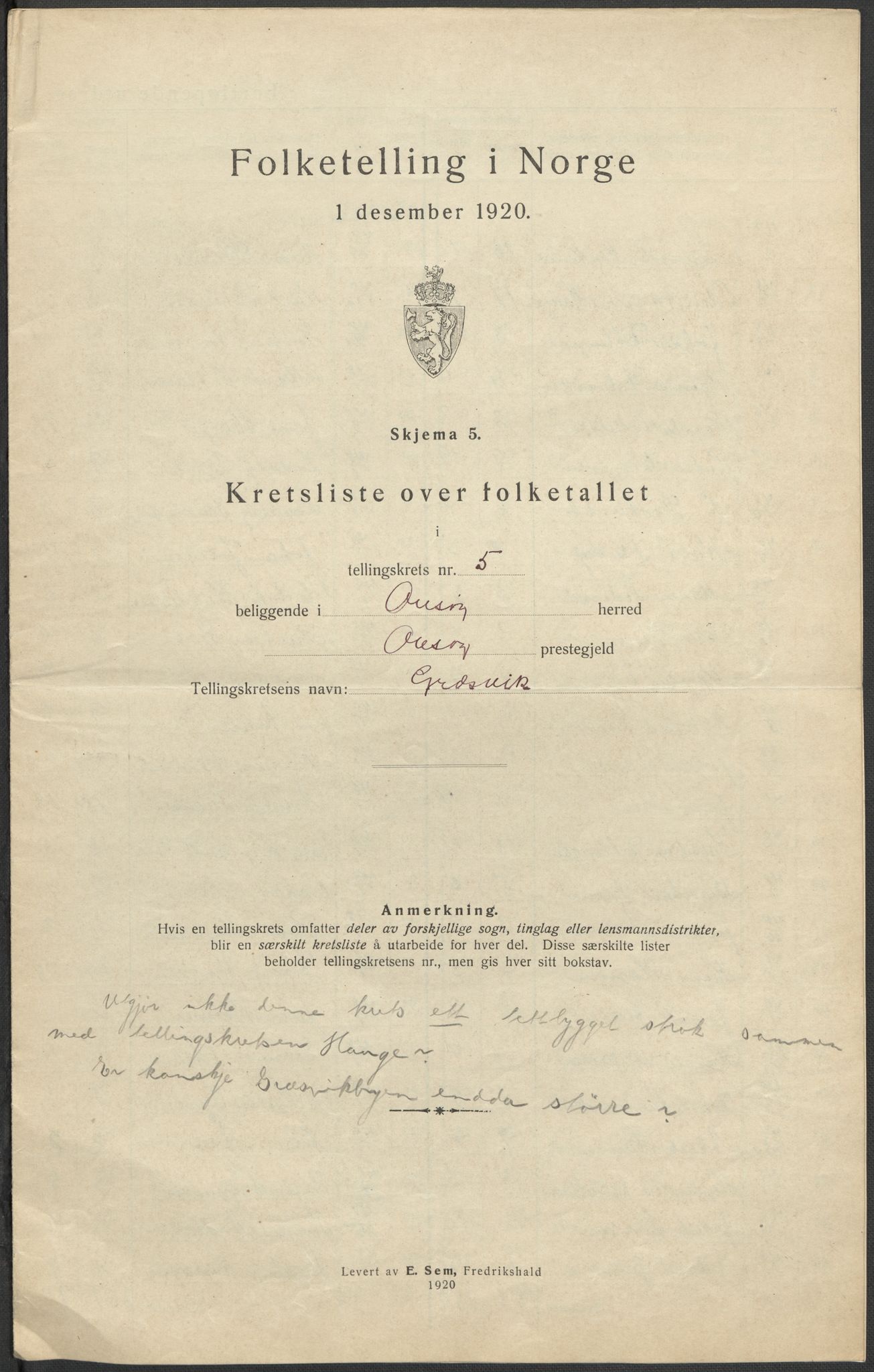 SAO, 1920 census for Onsøy, 1920, p. 18