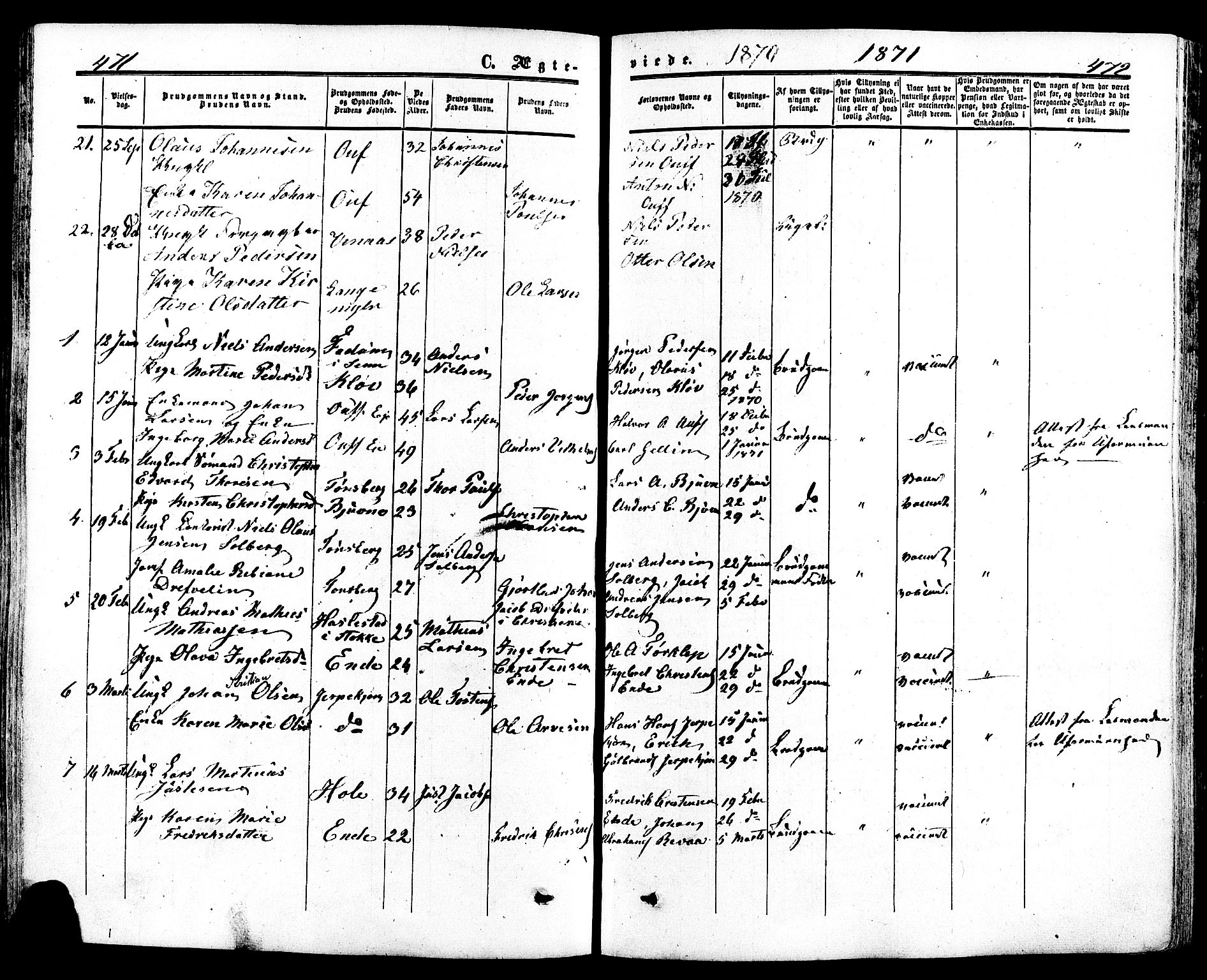 Ramnes kirkebøker, AV/SAKO-A-314/F/Fa/L0006: Parish register (official) no. I 6, 1862-1877, p. 471-472