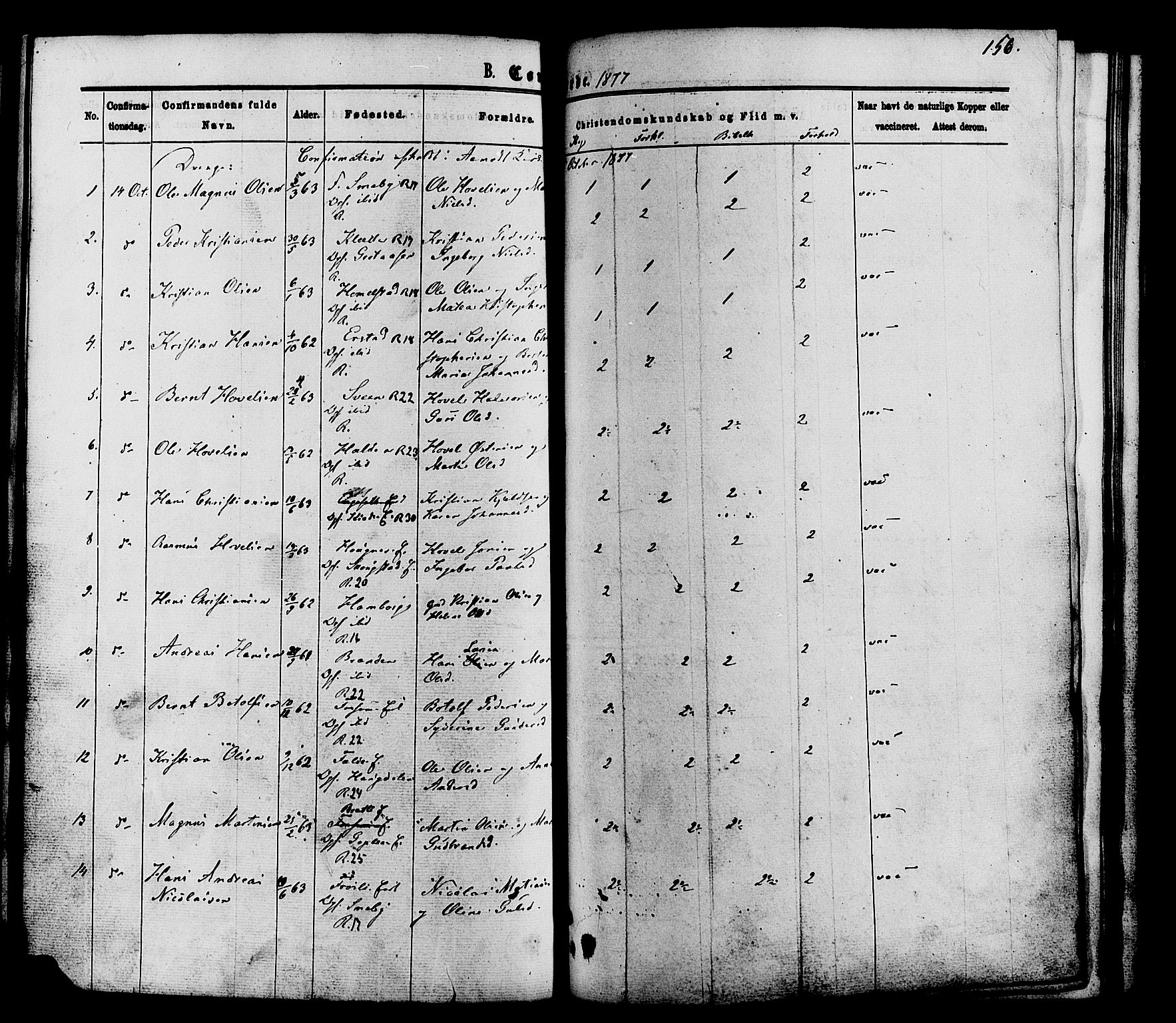 Nordre Land prestekontor, SAH/PREST-124/H/Ha/Haa/L0002: Parish register (official) no. 2, 1872-1881, p. 156