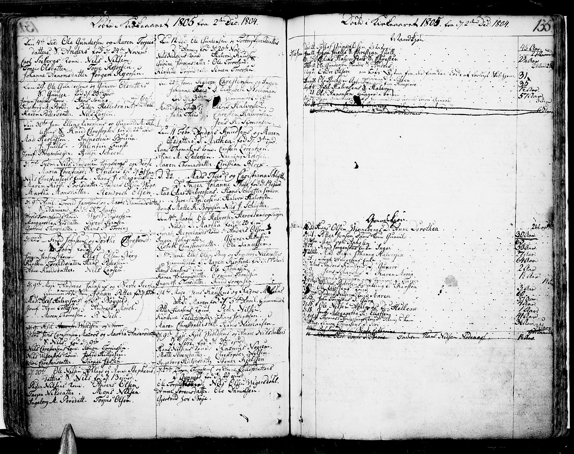 Risør sokneprestkontor, SAK/1111-0035/F/Fb/L0002: Parish register (copy) no. B 2, 1747-1812, p. 135