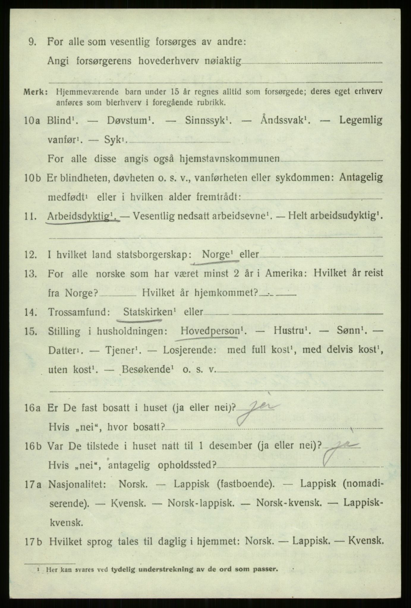 SATØ, 1920 census for Trondenes, 1920, p. 3484