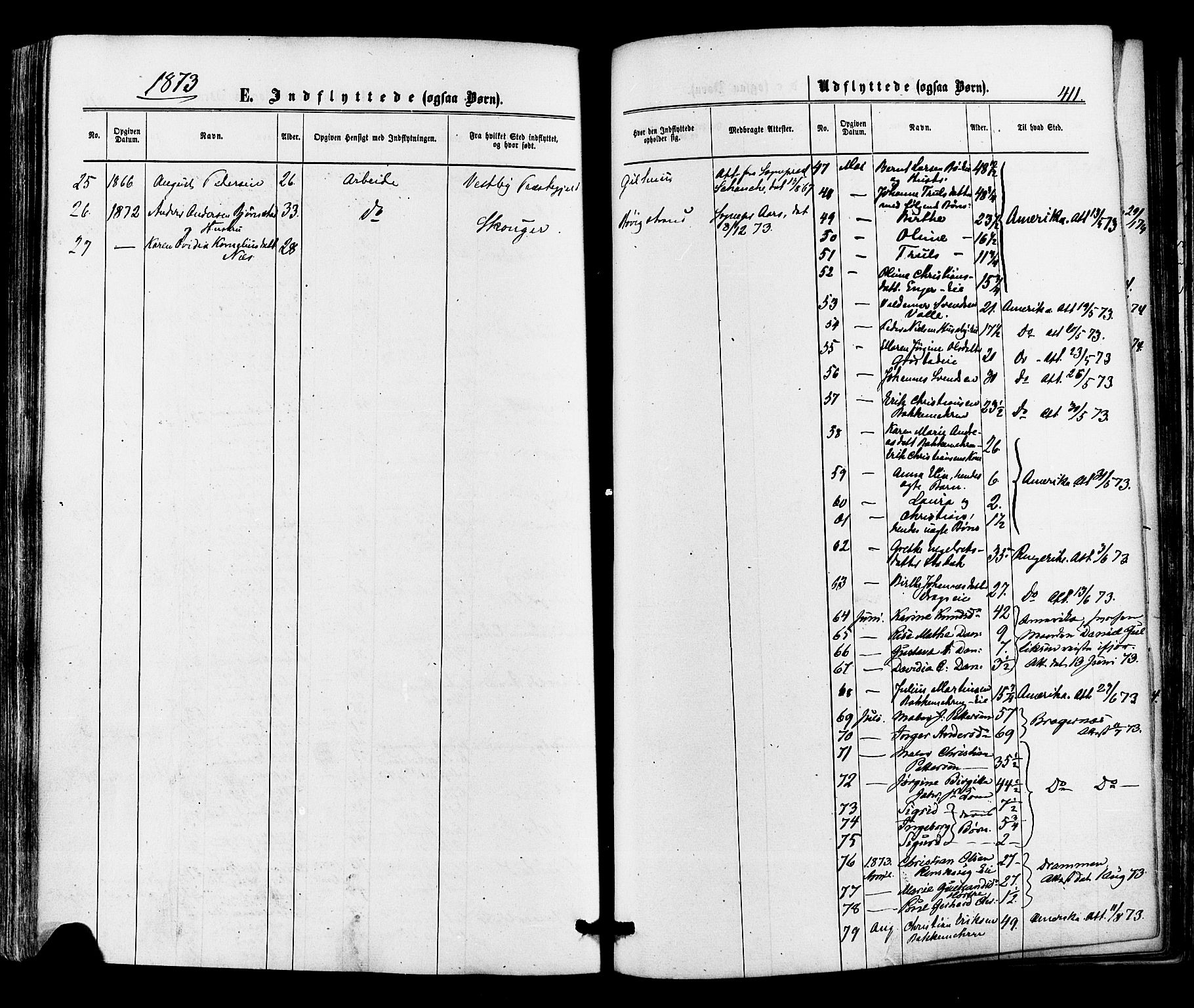 Lier kirkebøker, AV/SAKO-A-230/F/Fa/L0013: Parish register (official) no. I 13, 1865-1874, p. 411