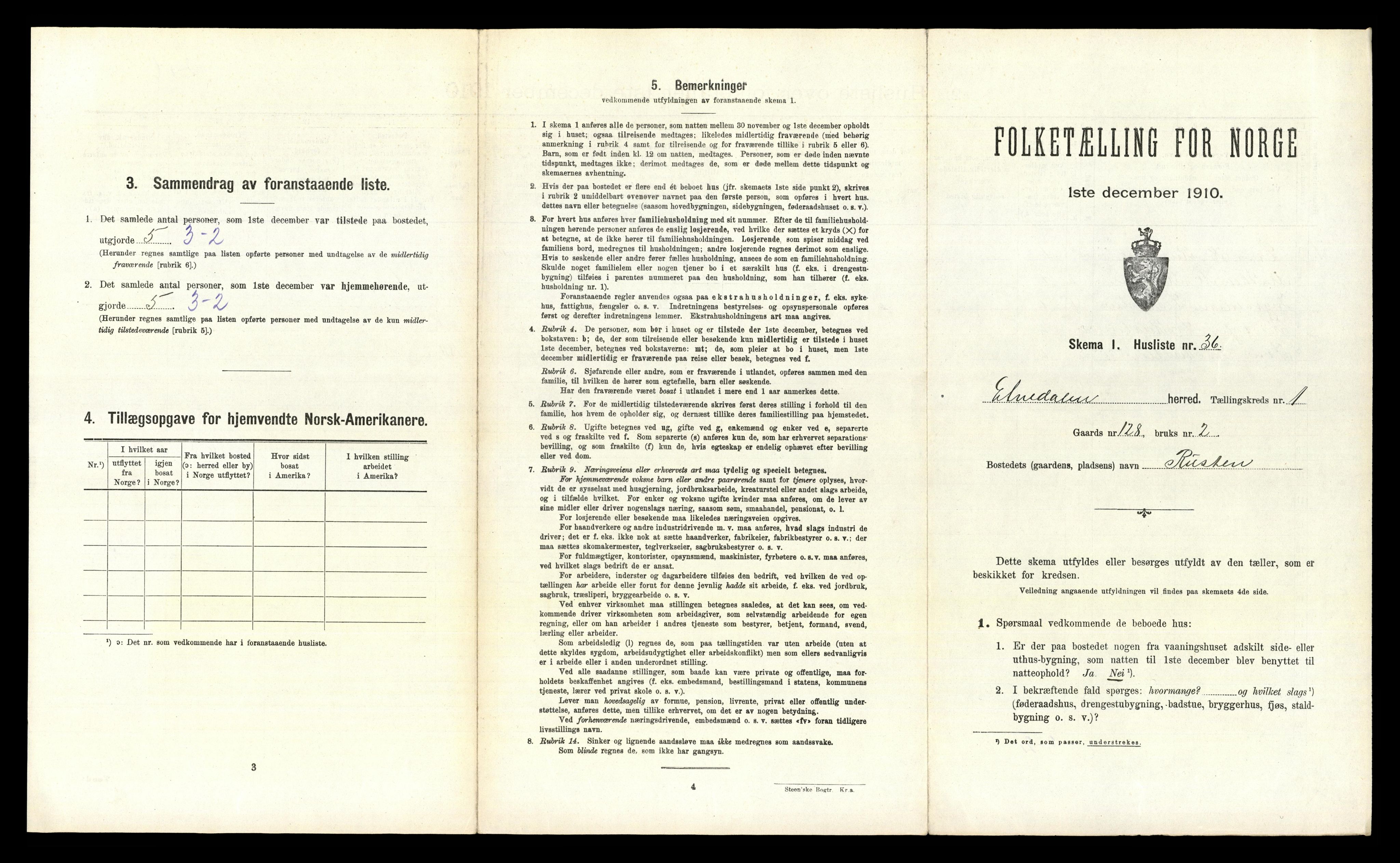 RA, 1910 census for Etnedal, 1910, p. 99