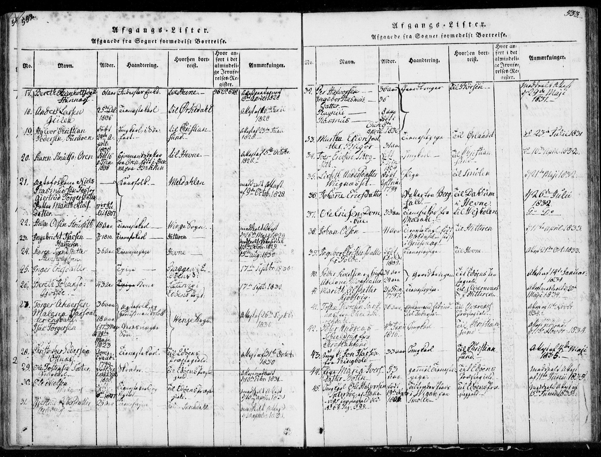 Ministerialprotokoller, klokkerbøker og fødselsregistre - Møre og Romsdal, AV/SAT-A-1454/578/L0903: Parish register (official) no. 578A02, 1819-1838, p. 552-553