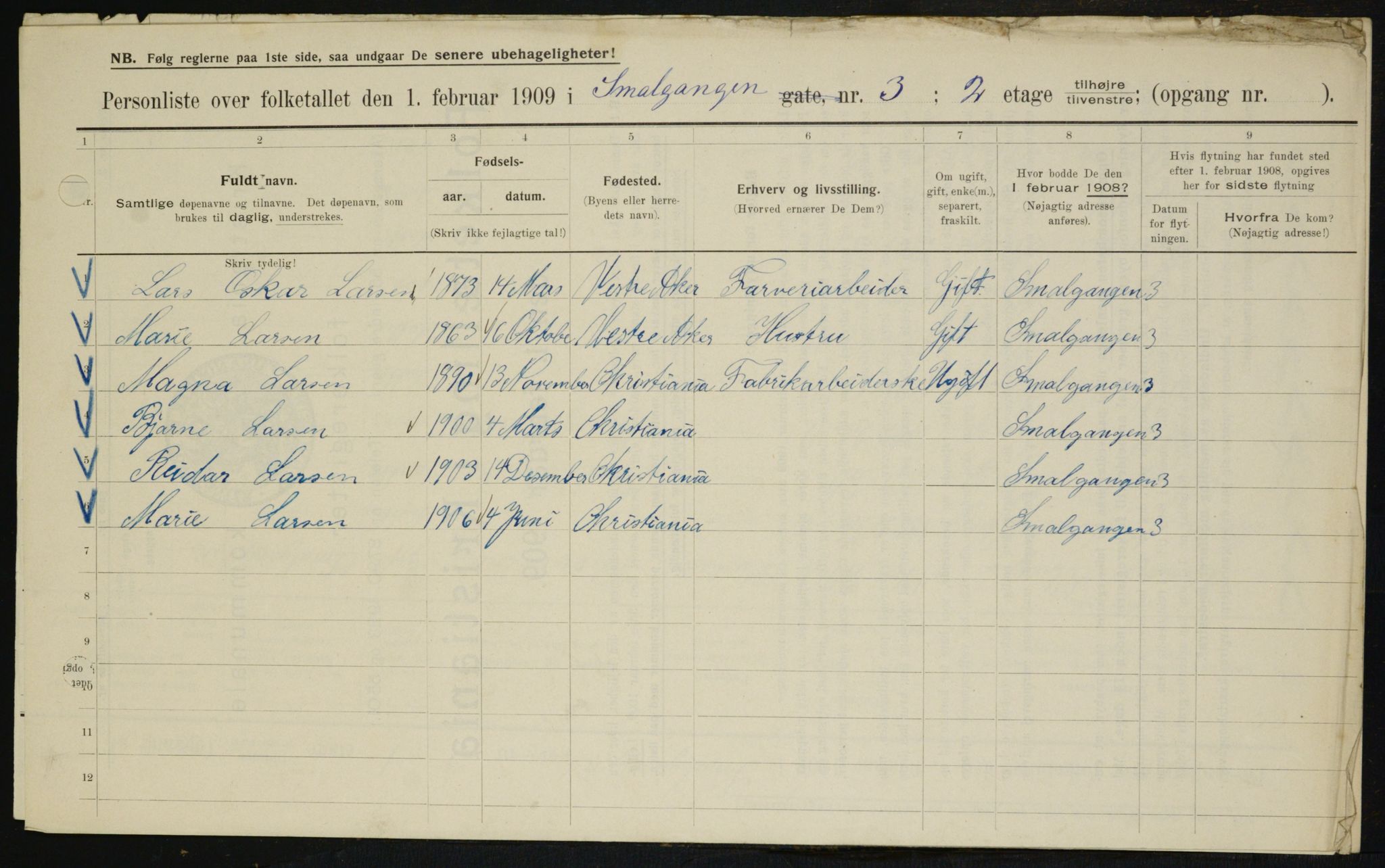 OBA, Municipal Census 1909 for Kristiania, 1909, p. 87971