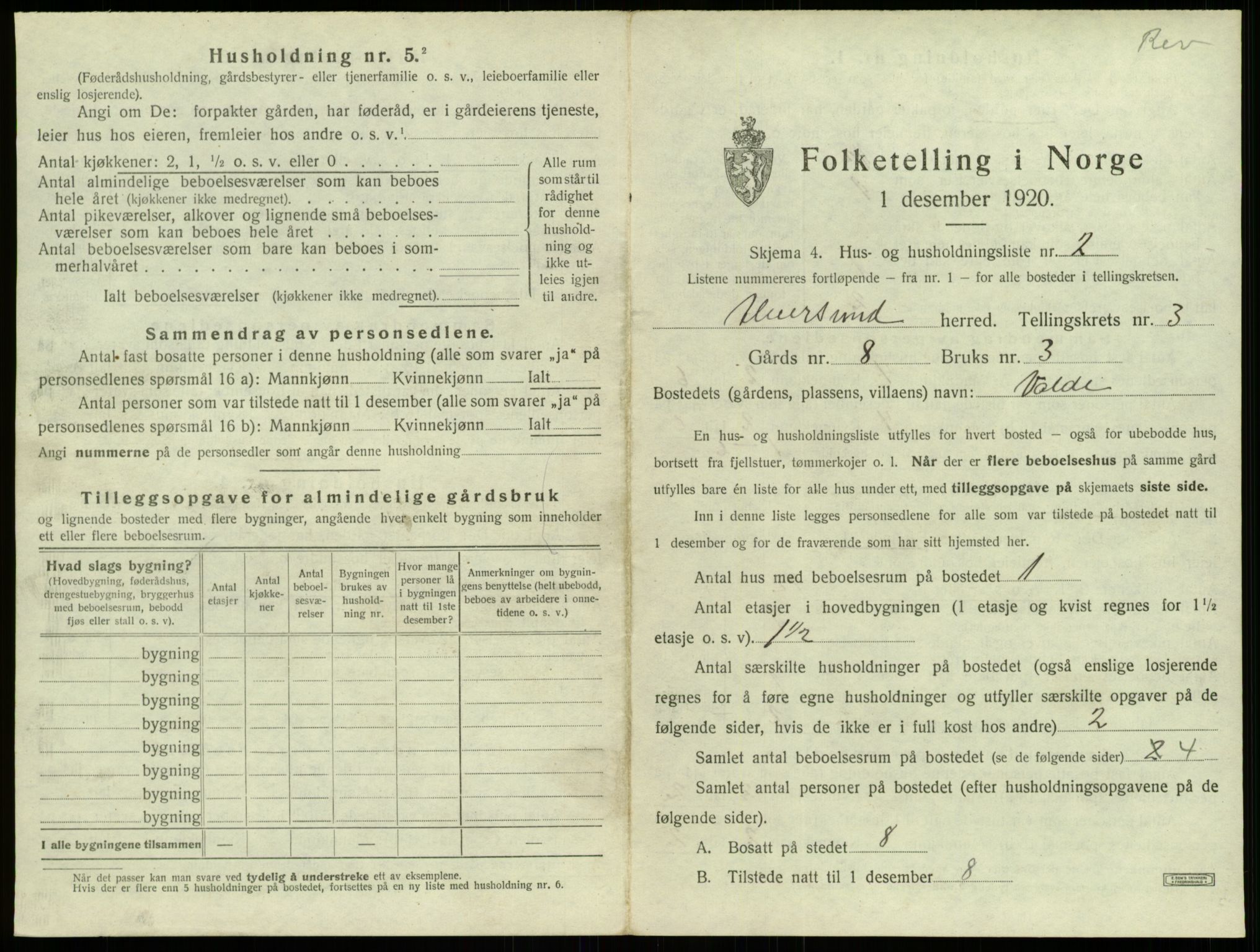 SAB, 1920 census for Alversund, 1920, p. 176