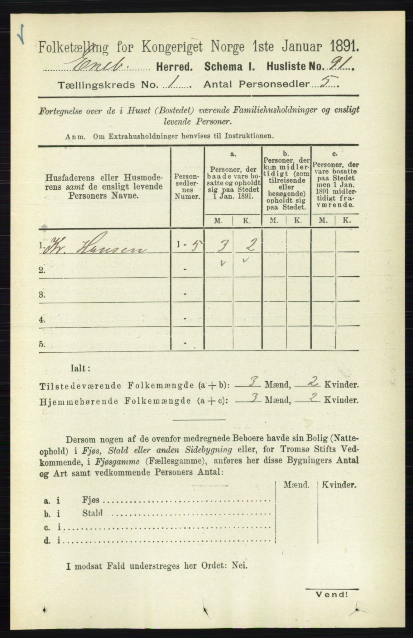 RA, 1891 census for 0229 Enebakk, 1891, p. 117