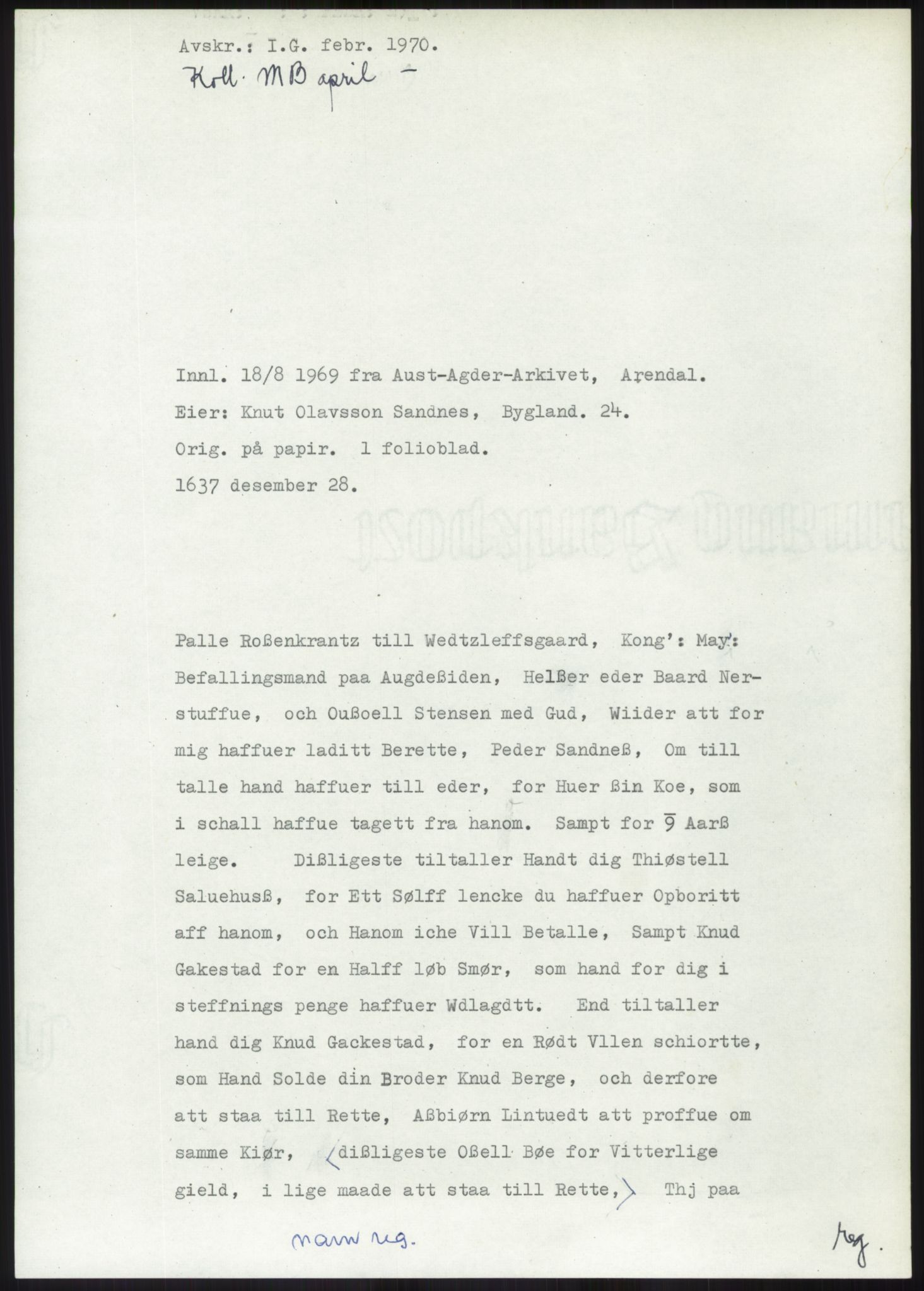 Samlinger til kildeutgivelse, Diplomavskriftsamlingen, AV/RA-EA-4053/H/Ha, p. 1915