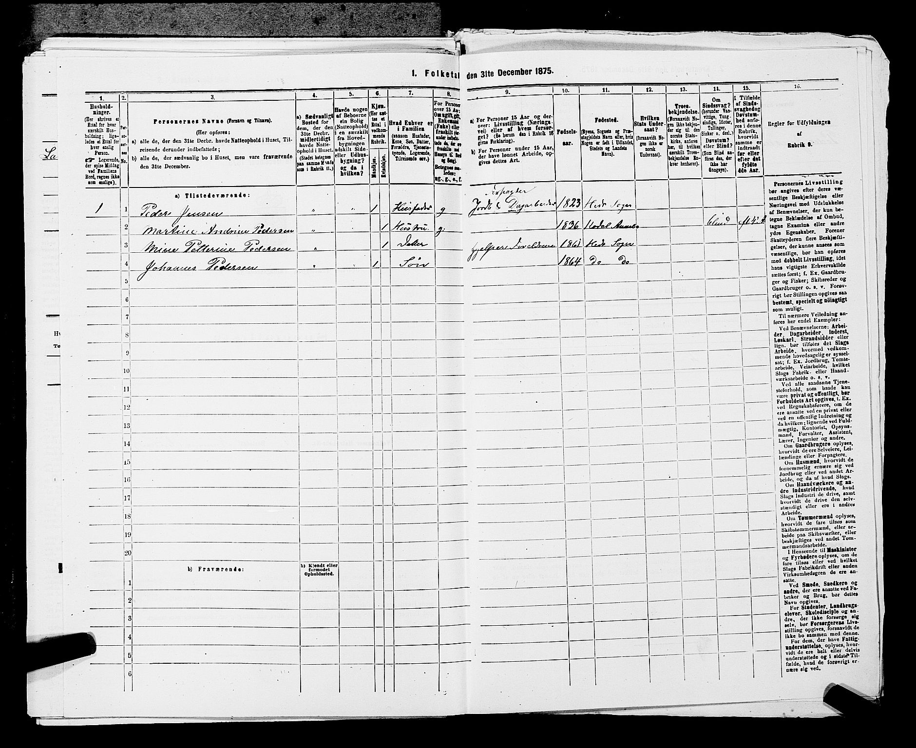 SAKO, 1875 census for 0727P Hedrum, 1875, p. 701