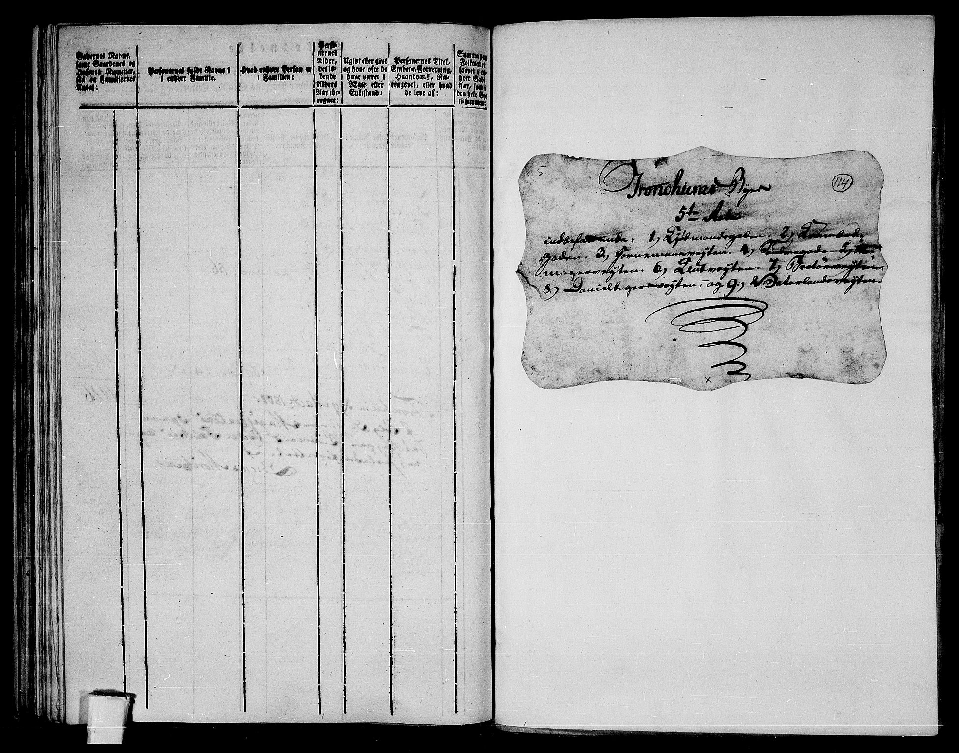 RA, 1801 census for 1601 Trondheim, 1801, p. 113b-114a